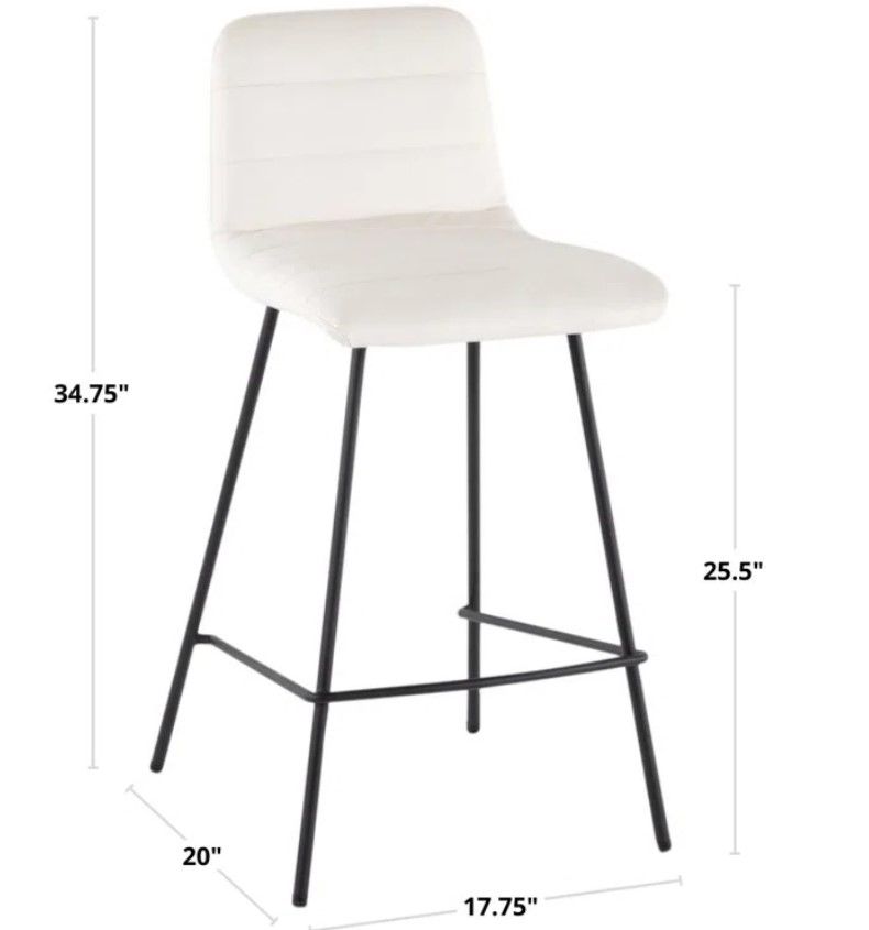 Upholstered 25.5'' Counter Stool with Metal Frame thumbnail 5