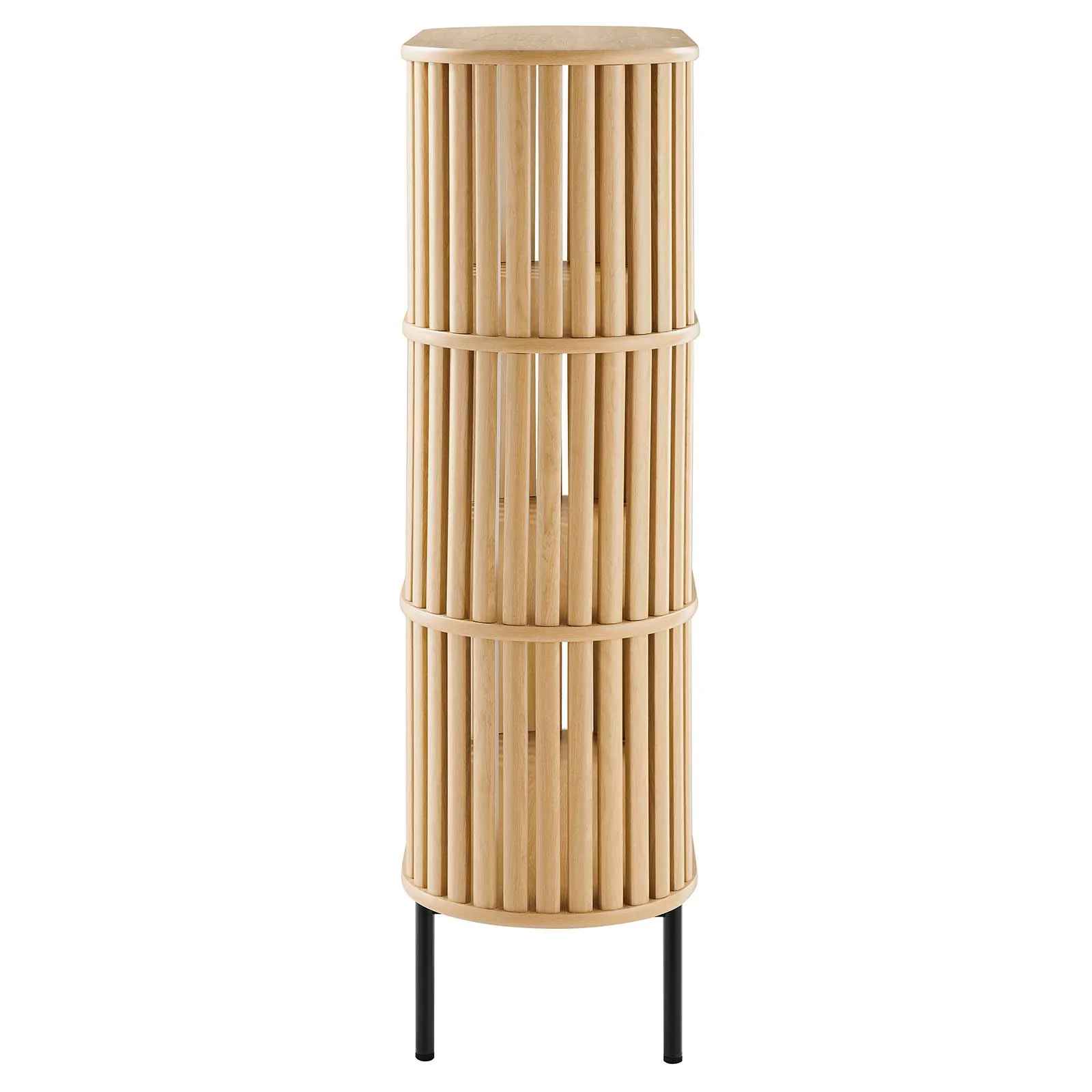 Bayla Three Tier Display Cabinet Oak thumbnail 4