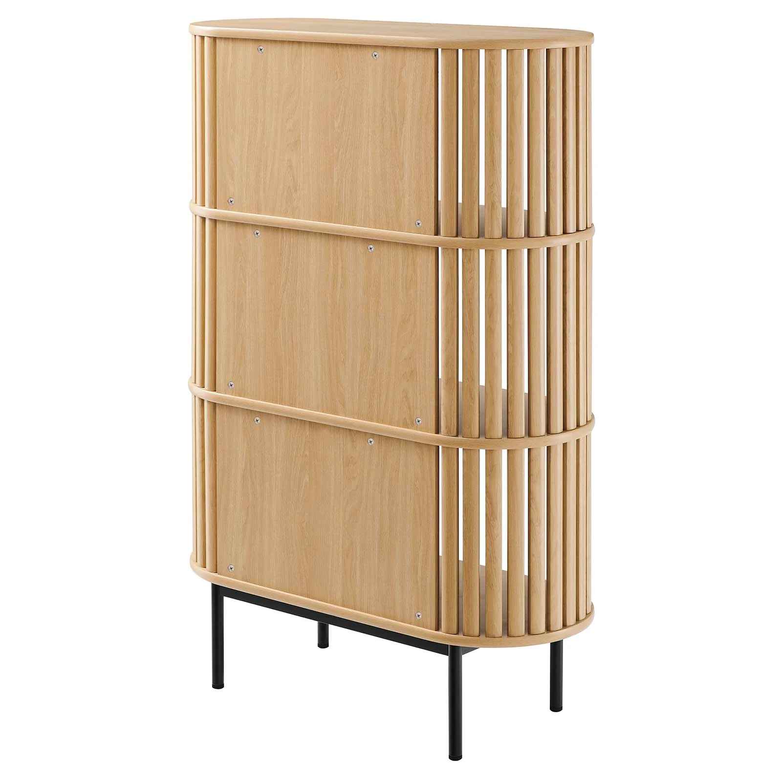 Bayla Three Tier Display Cabinet Oak thumbnail 5