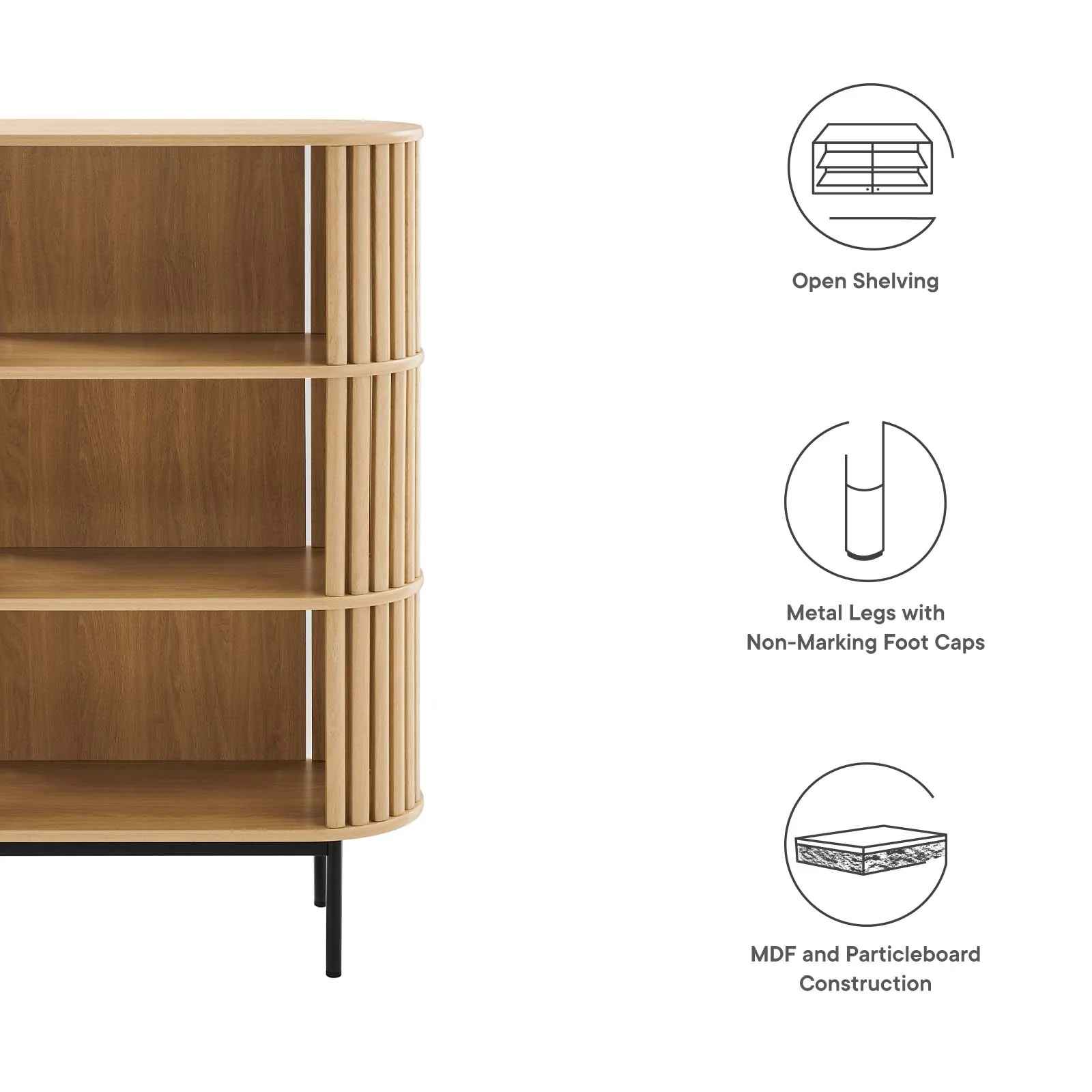 Bayla Three Tier Display Cabinet Oak thumbnail 7