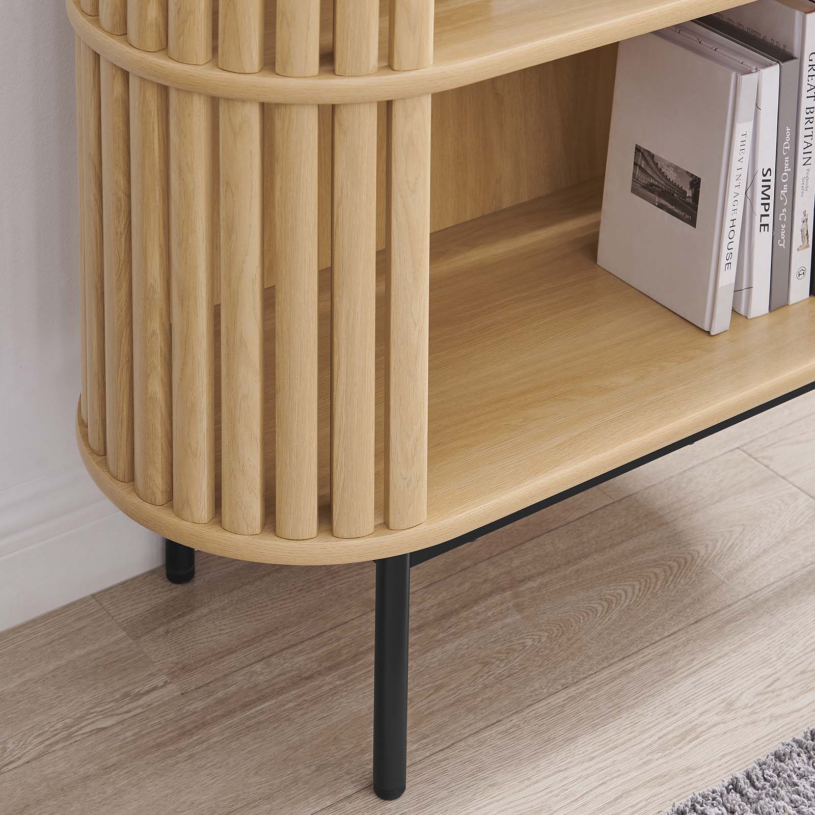Bayla Three Tier Display Cabinet Oak thumbnail 8