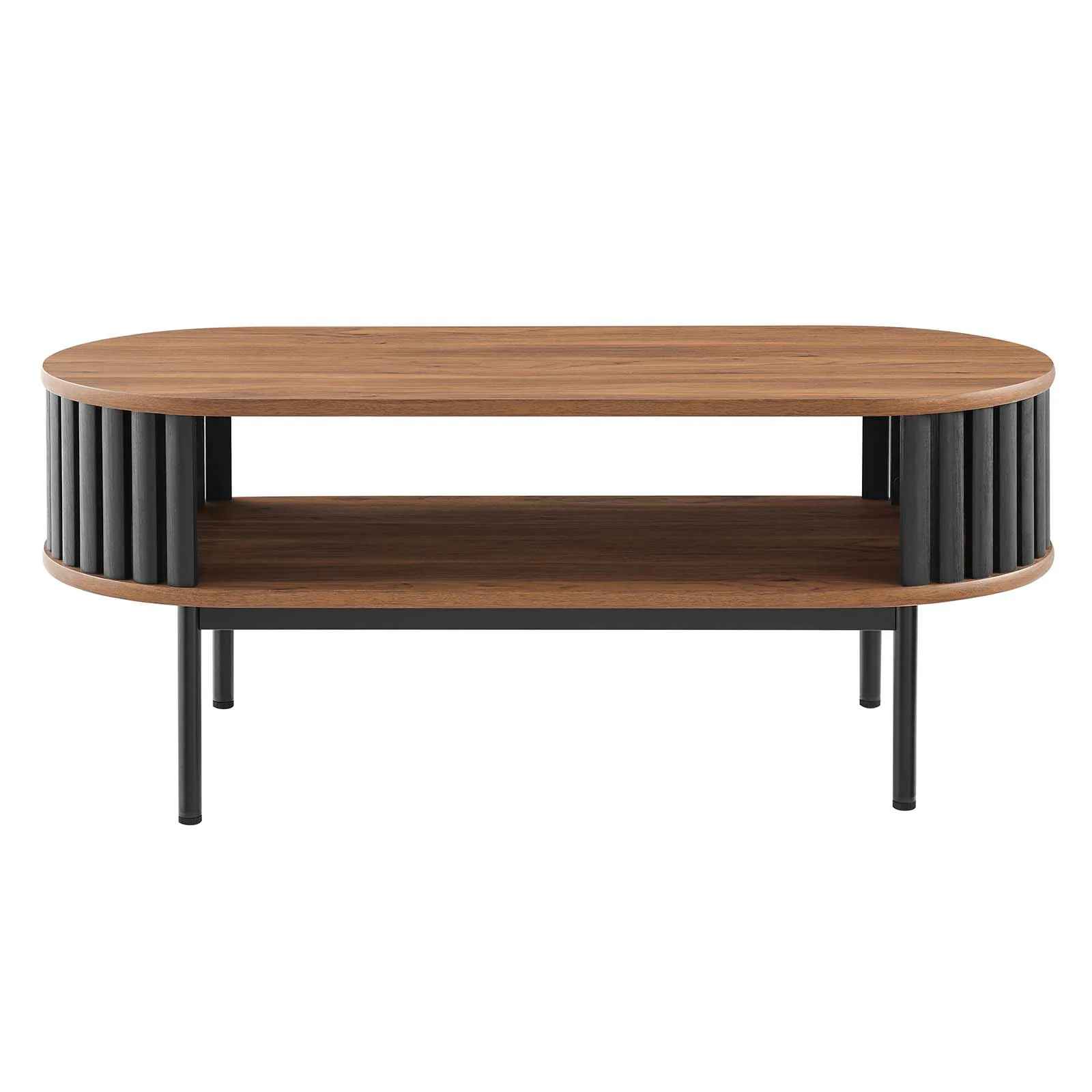 Bayla Wood Coffee Table Walnut Black thumbnail 3