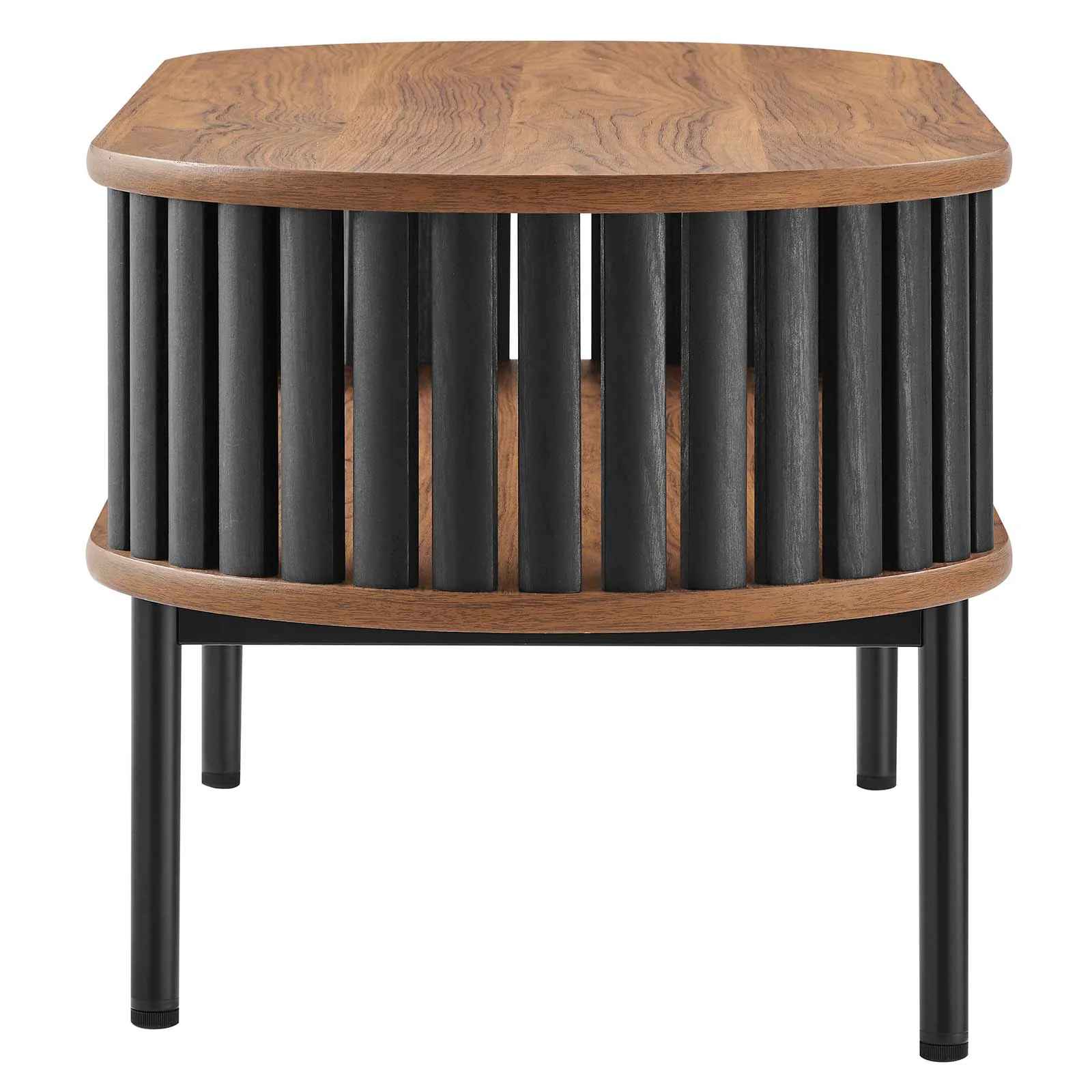 Bayla Wood Coffee Table Walnut Black thumbnail 4