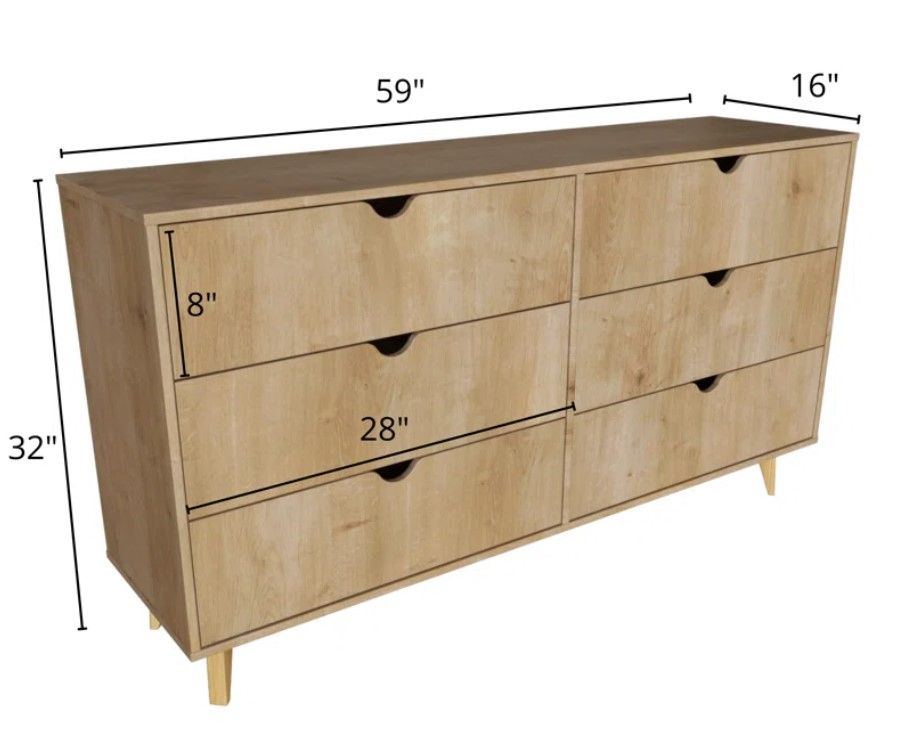 6 Drawer Dresser_Natural thumbnail 3