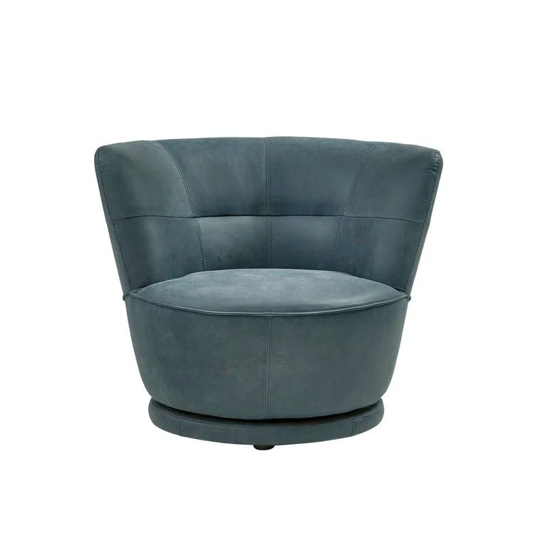Maitland smith Leather Swivel Barrel Chair thumbnail 2