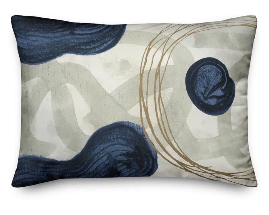 Abstract Spun Polyester Throw Pillow thumbnail 2