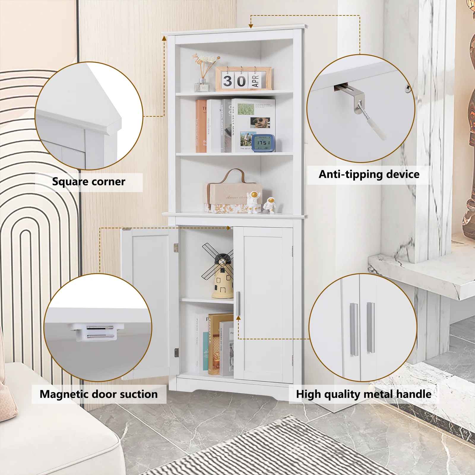 Karile Corner Storage Bookcase thumbnail 2