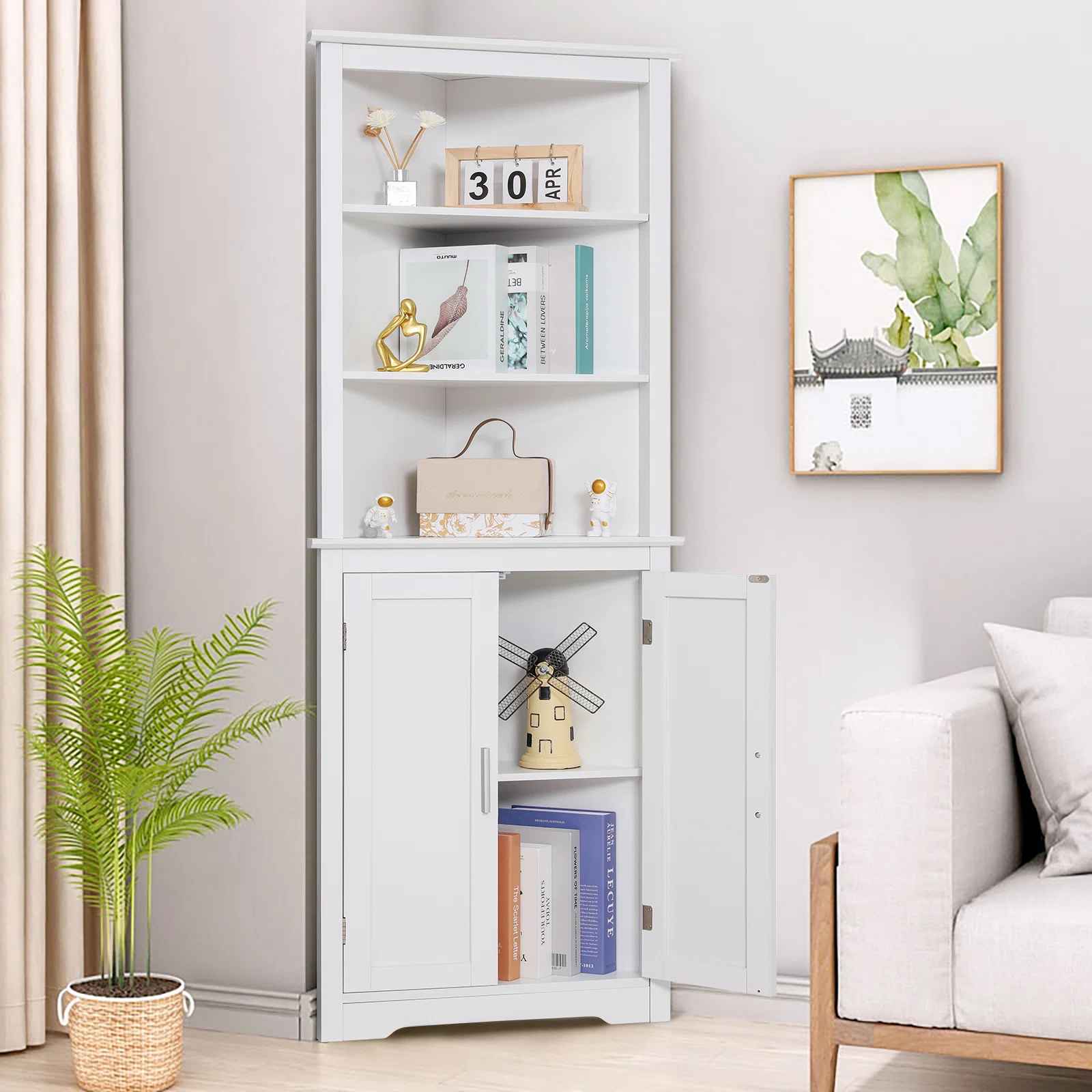 Karile Corner Storage Bookcase thumbnail 5