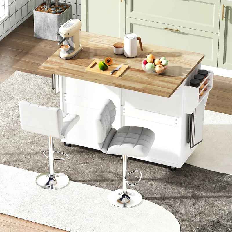 Melanye Solid Wood Top Kitchen Cart thumbnail 5