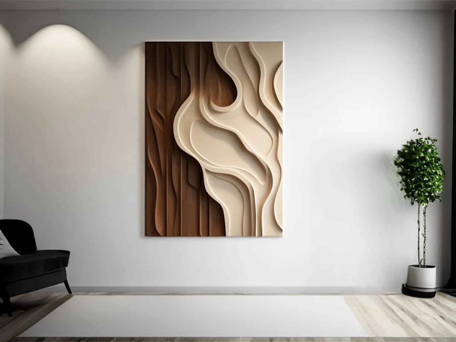 Wave Strip Decorative Wooden Wall Art thumbnail 4