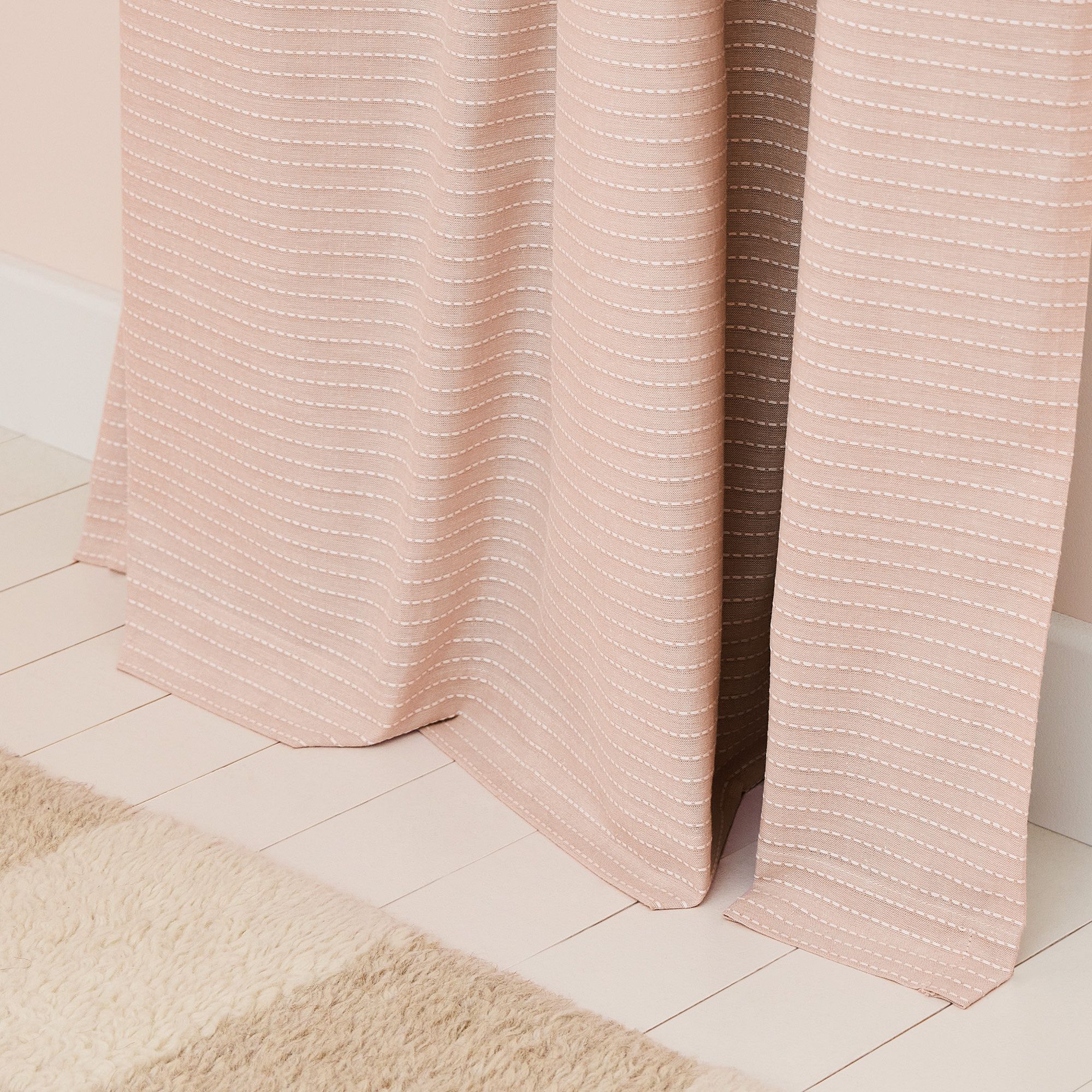 Chambray Tack Stripe Blackout Curtain thumbnail 2