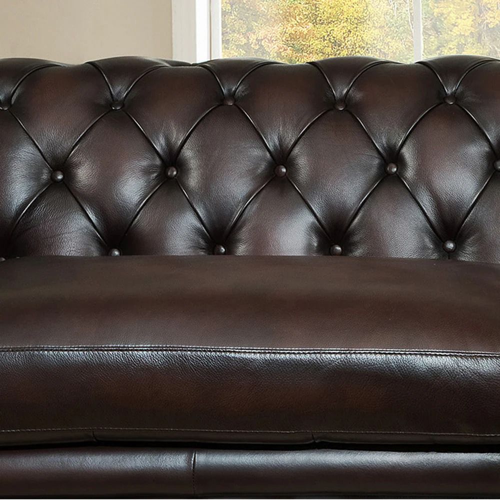 Lex Premium Tufted Leather Chesterfield Sectional Left Arm Sofa thumbnail 4