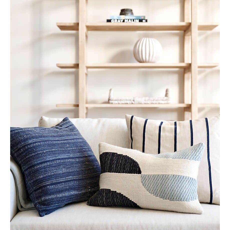 Vittoria Silk Blend Textured Deep Indigo Blue Throw Pillow Cover thumbnail 2