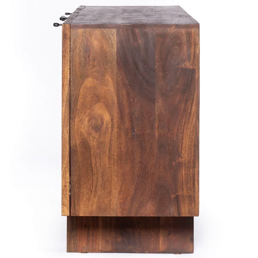 Lane Coastal Beach Natural Woven Cane Brown Acacia Wood Sideboard thumbnail 3