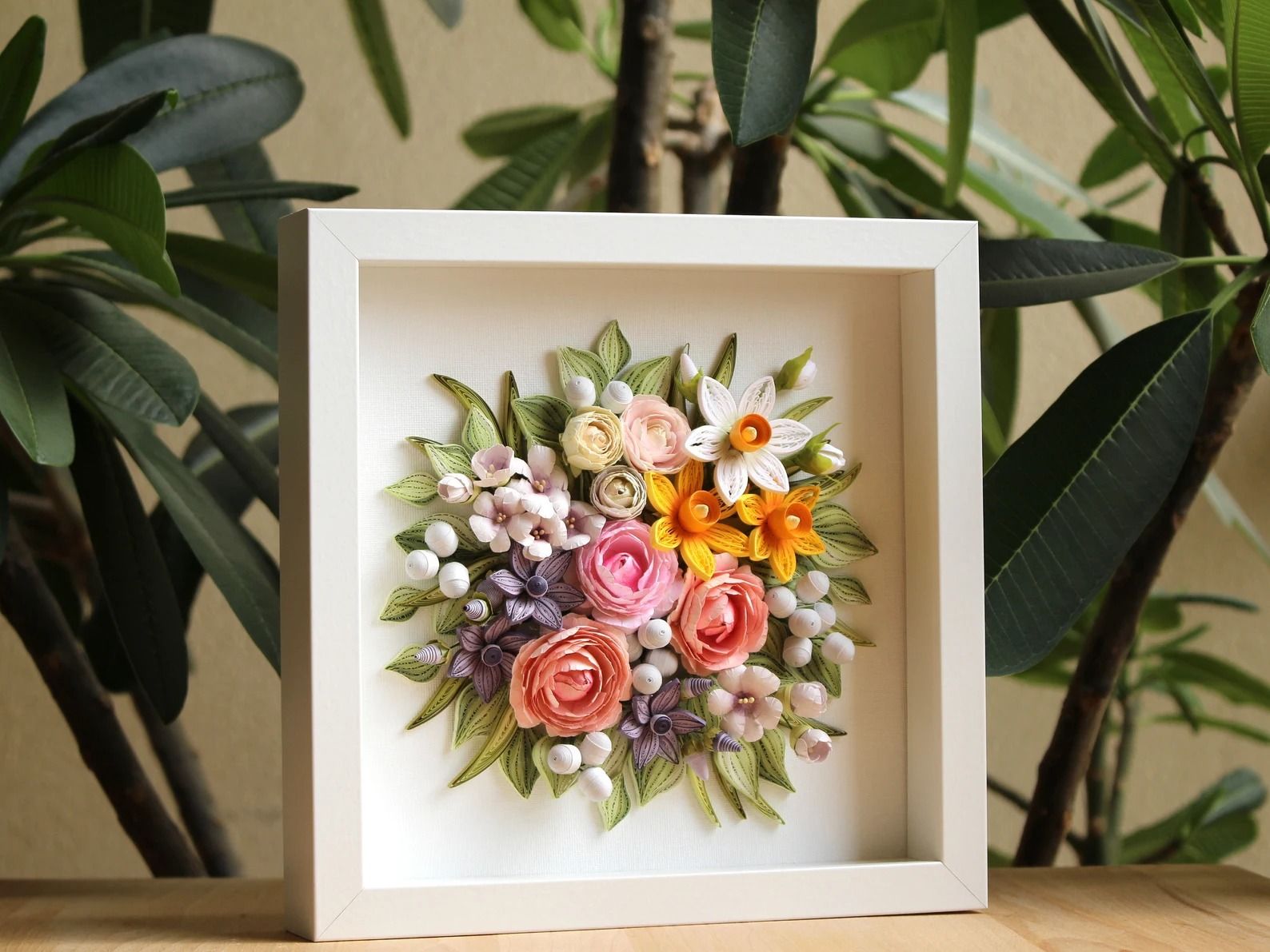 Paper Quilling Wall Decor Picture 10.6x10.6 thumbnail 2