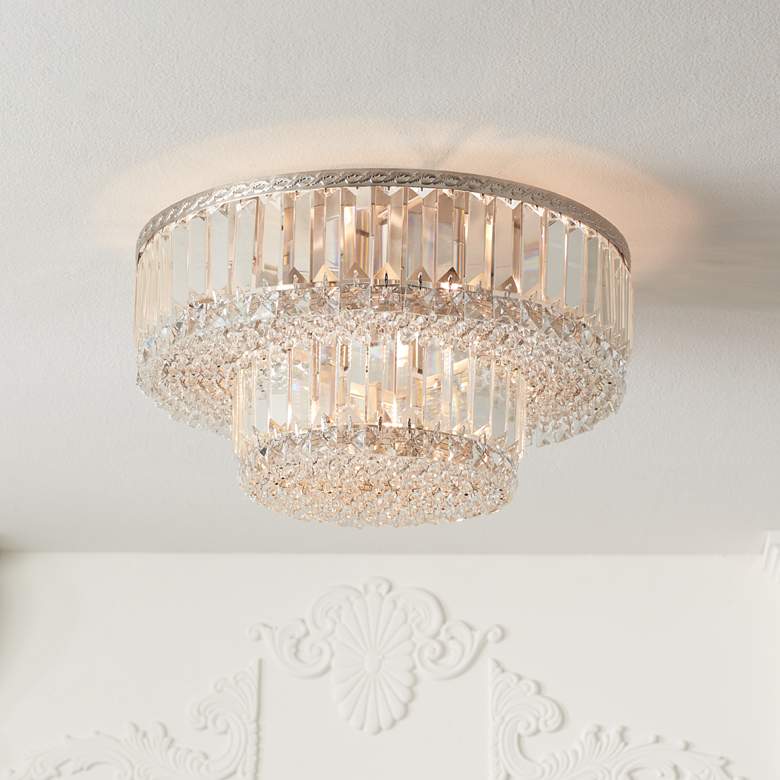 Vienna Full Spectrum Magnificence Nickel and Crystal Ceiling Light thumbnail 2