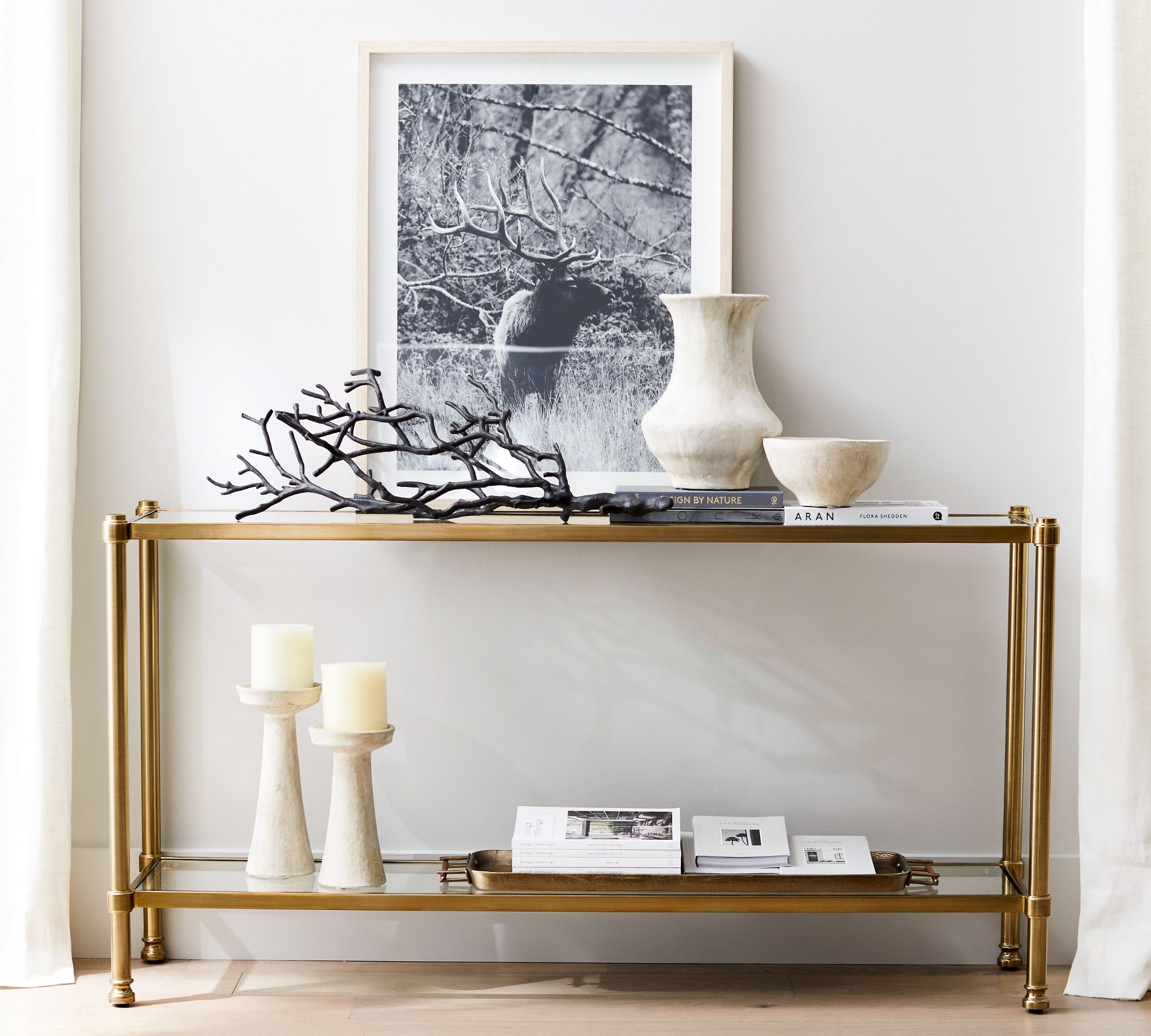 Everson Glass Console Table (58.5") thumbnail 3