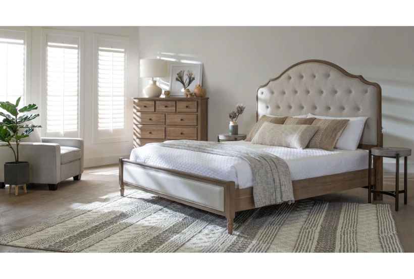 Deliah King Upholstered and Wood Platform Bed-King thumbnail 2