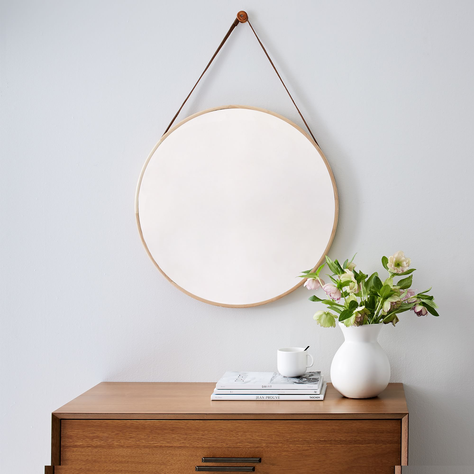 Modern Hanging Round Wall Mirror thumbnail 2