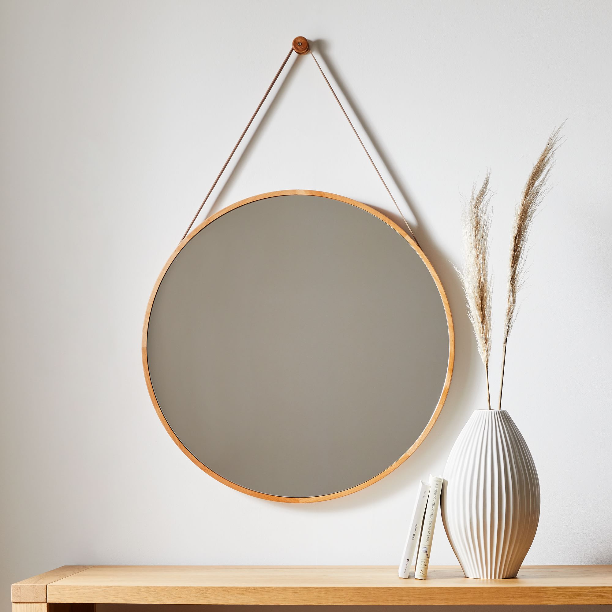 Modern Hanging Round Wall Mirror thumbnail 3