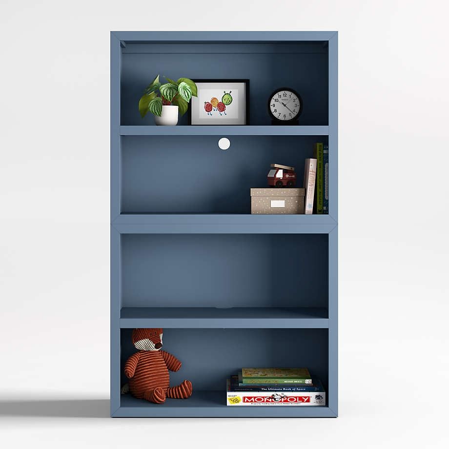 Ever Simple Modular Slate Blue Wood Kids Open Bookcase thumbnail 2