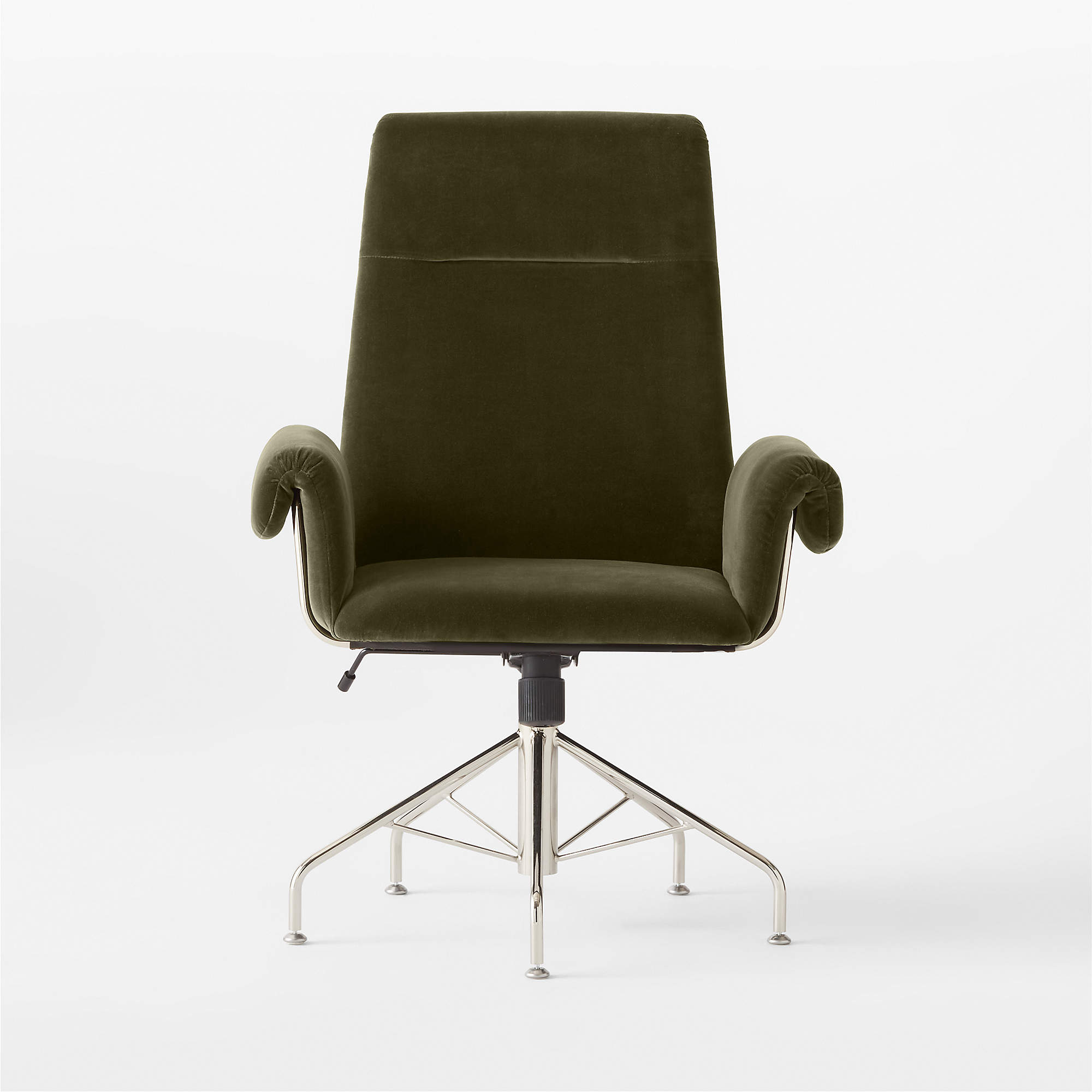 Saviti Olive Velvet Office Chair thumbnail 2