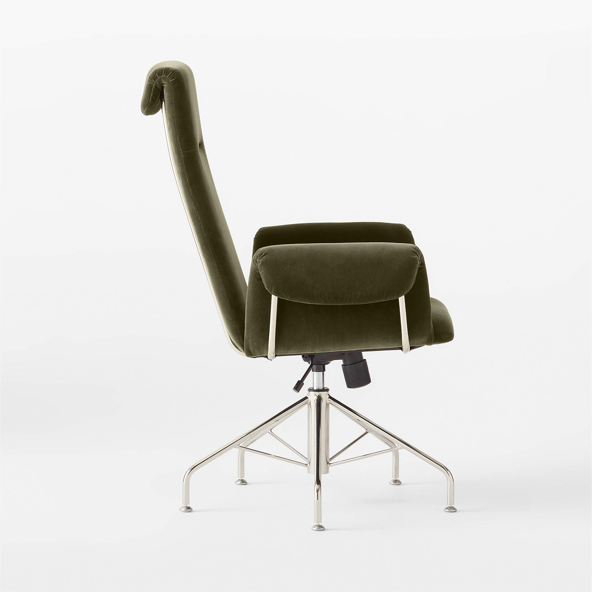 Saviti Olive Velvet Office Chair thumbnail 3
