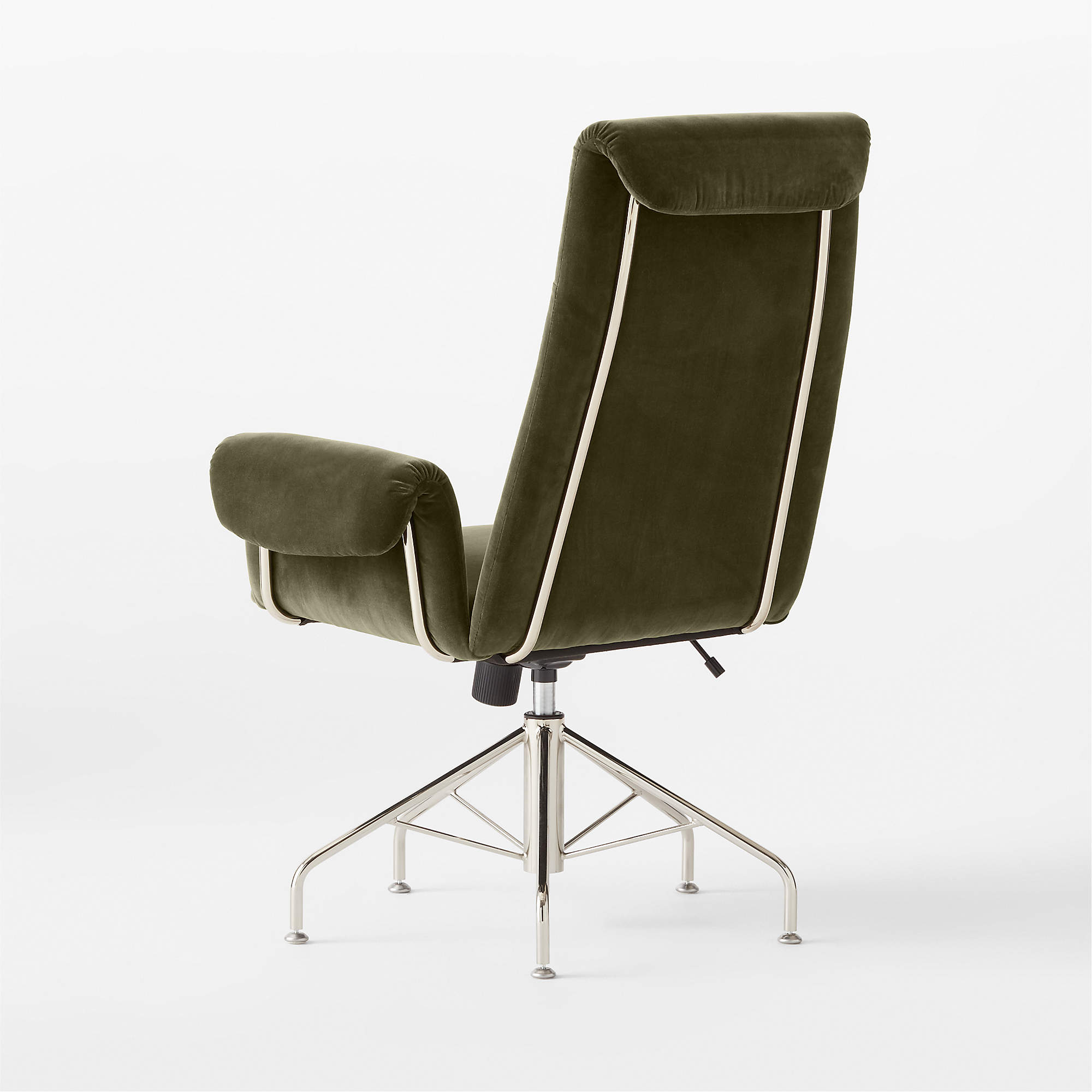 Saviti Olive Velvet Office Chair thumbnail 4