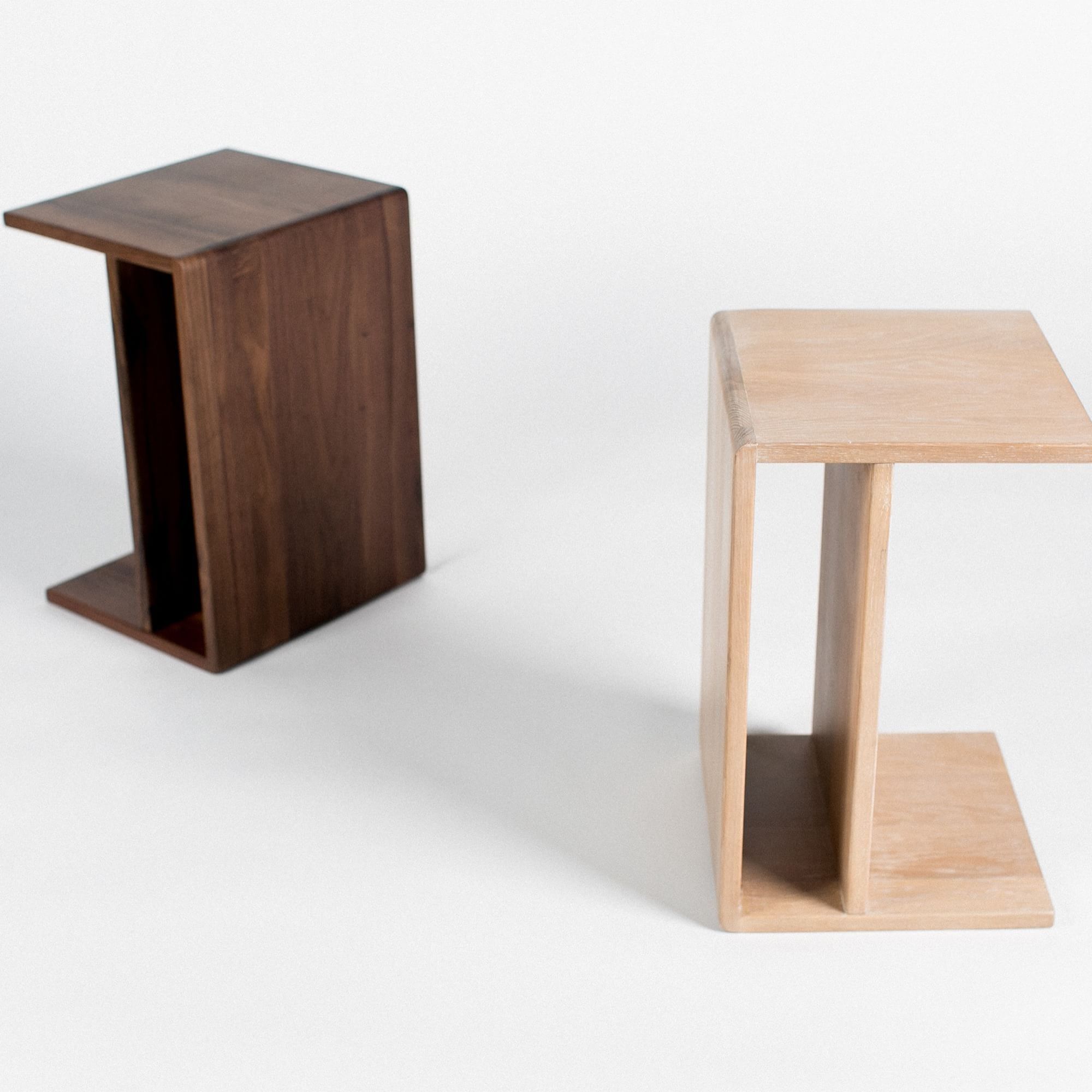 Wood C-Shaped Side Table thumbnail 2