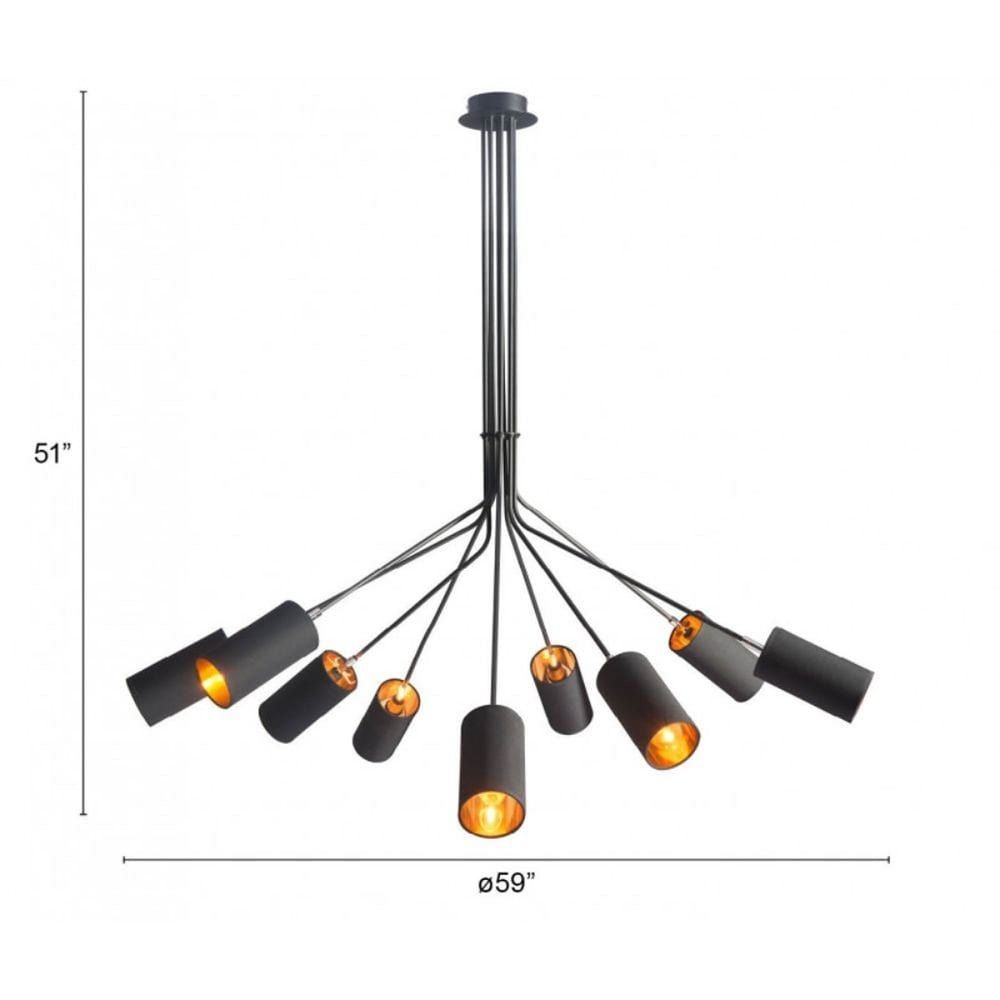 Offex Ambition Ceiling Lamp with Angled Black Frame and Tubular Shades thumbnail 2