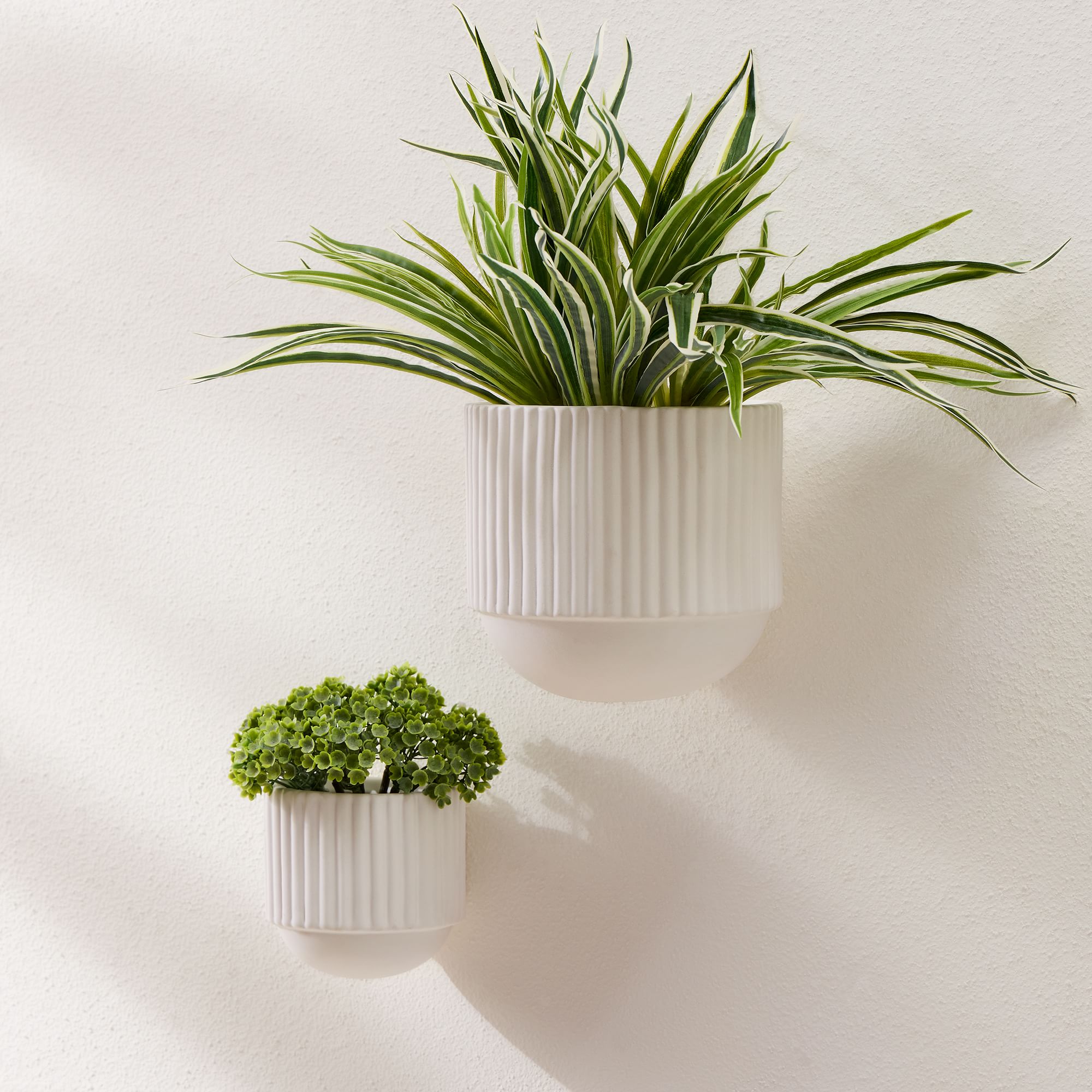 Fluted Ceramic Indoor Outdoor Wallscape Planters Small thumbnail 2