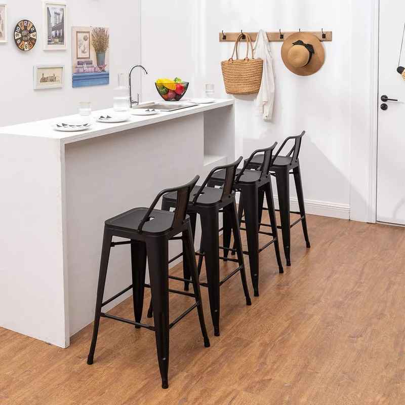Saltash Counter Stool with Metal Frame-Set of 4 thumbnail 2