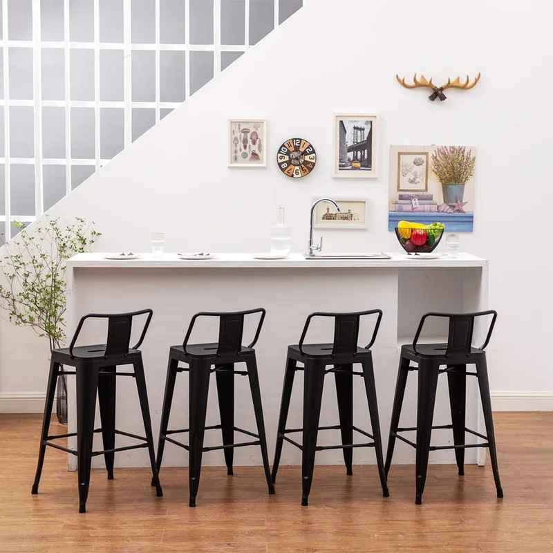 Saltash Counter Stool with Metal Frame-Set of 4 thumbnail 6