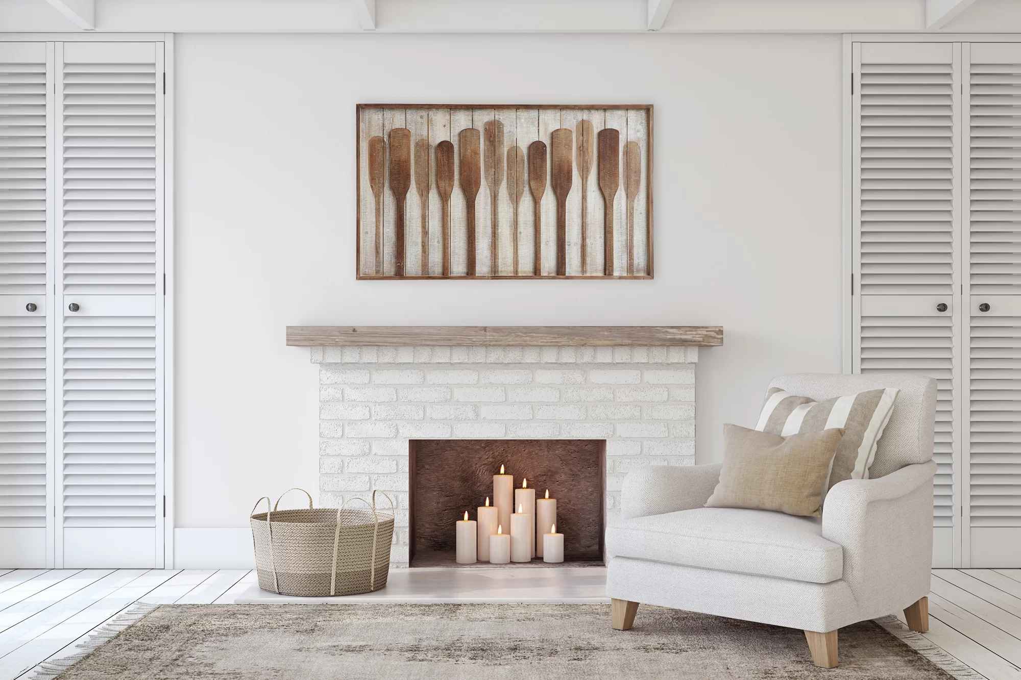 Wood Framed Wall Decor with Raised Paddles thumbnail 2