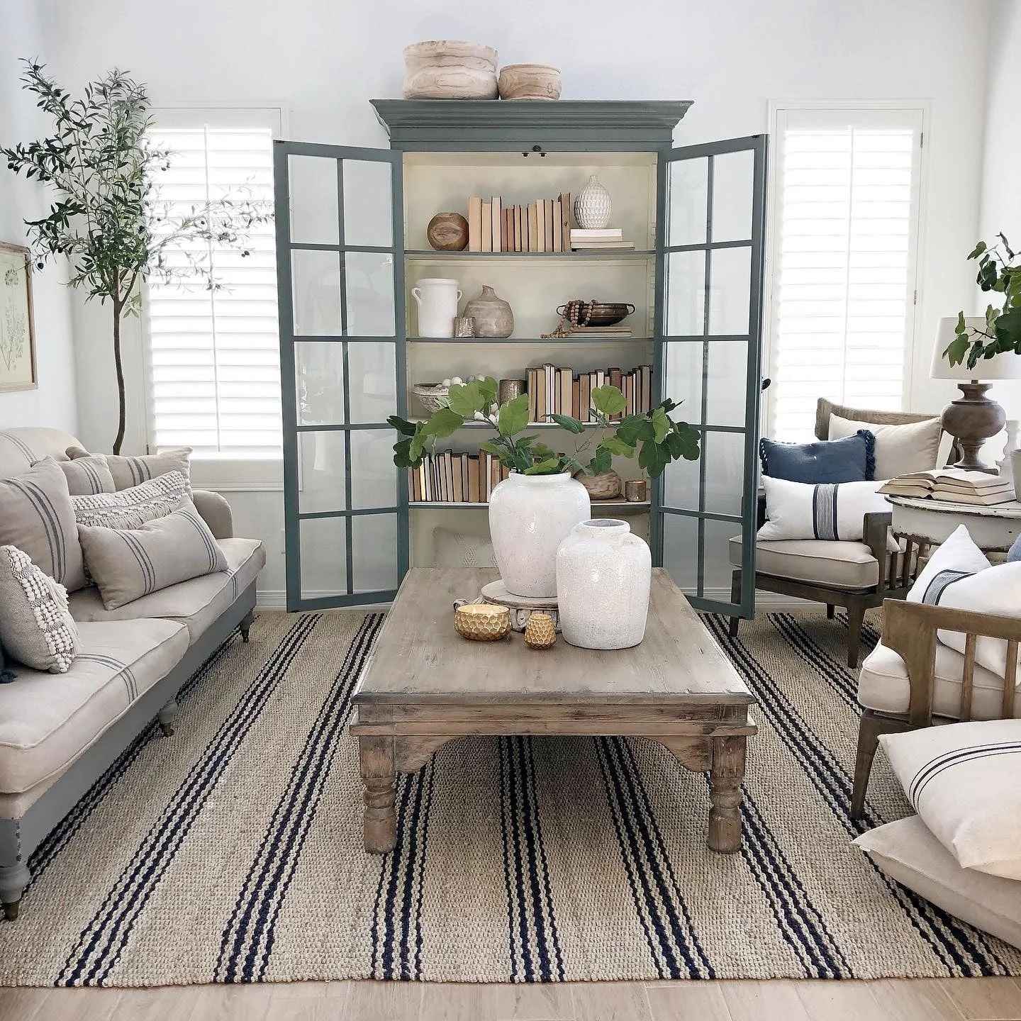 Jute Ticking Flatweave Striped Rug-9'x12' thumbnail 2