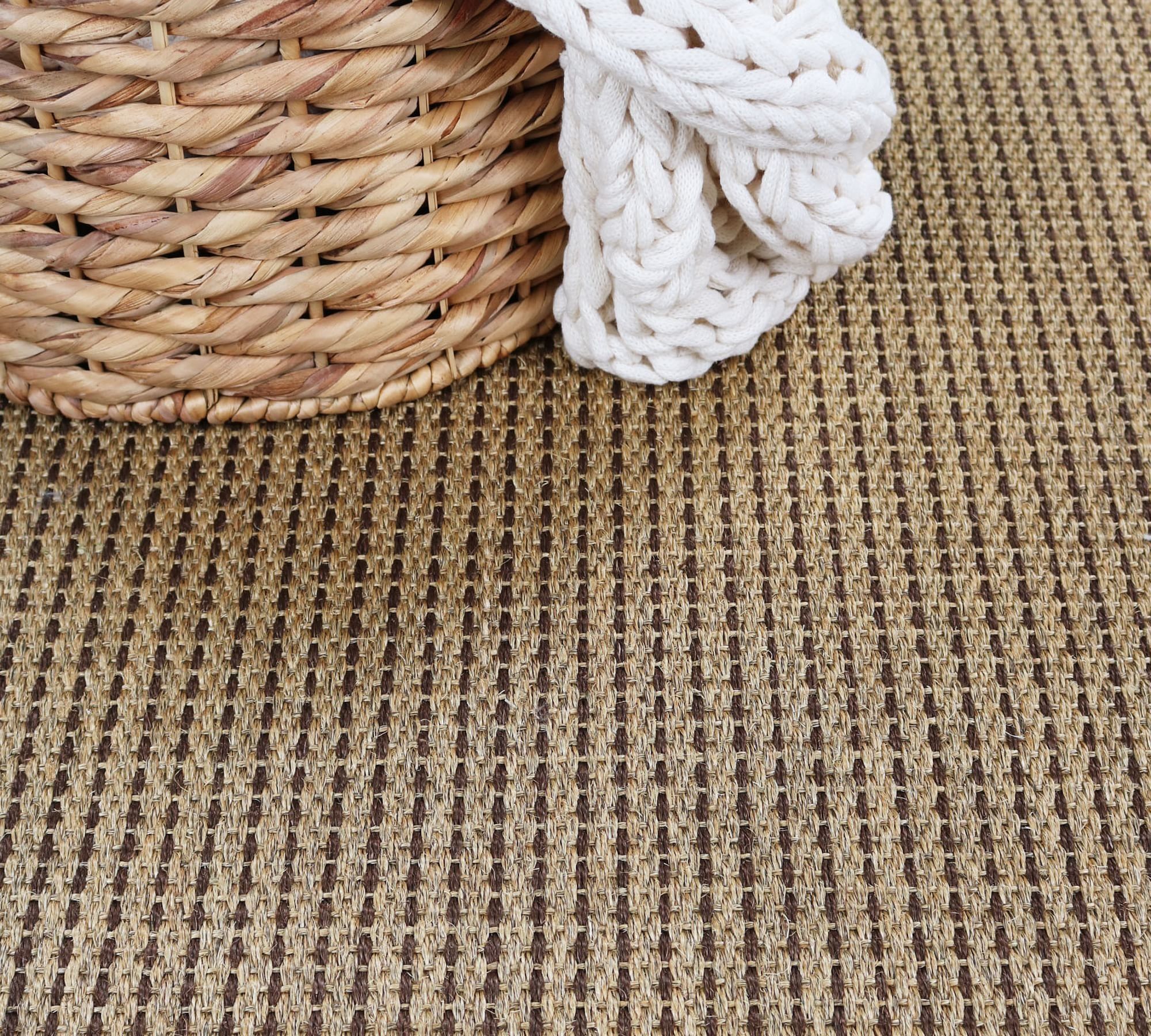 Custom Petite Striped Sisal Rug 12X12 7653 Bark thumbnail 2