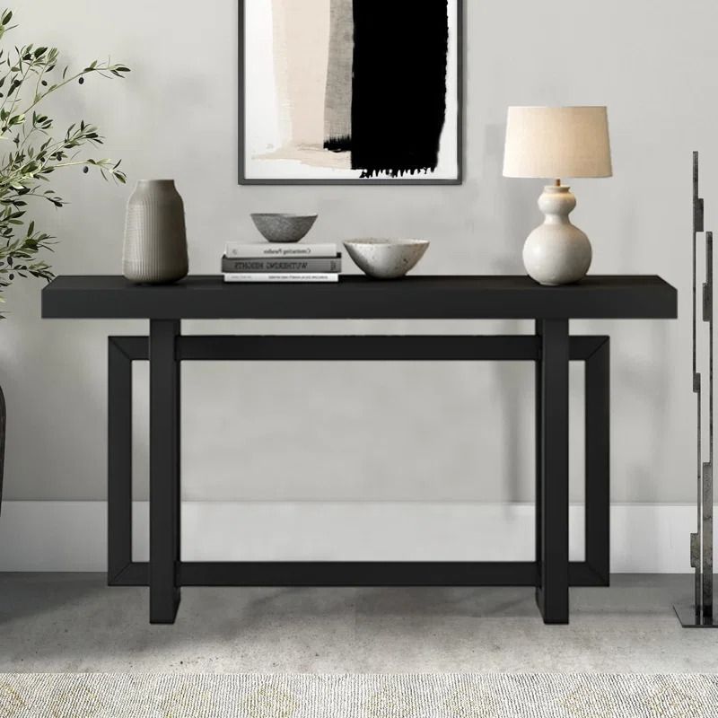 Thedrick 59 Contemporary Wood Console Table Long Foyer Table thumbnail 2