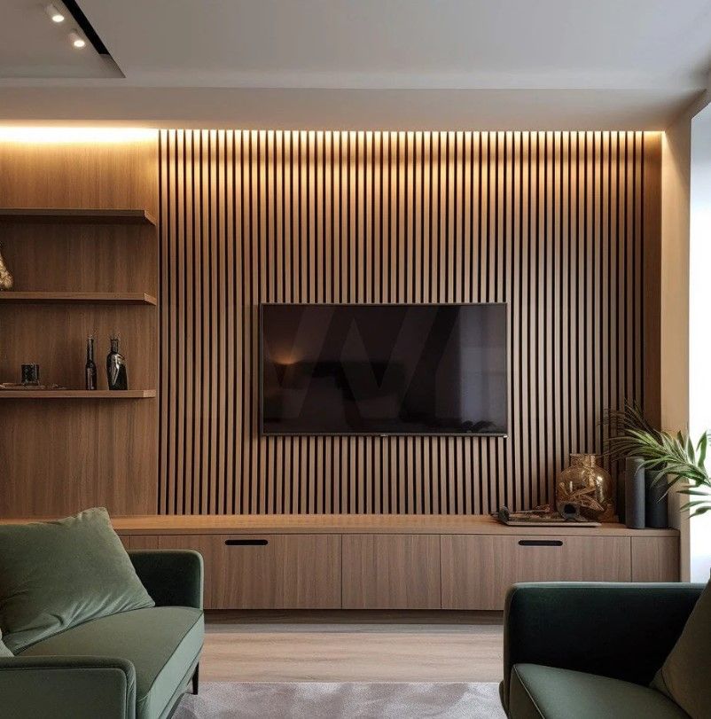 The Wood Veneer Hub Natural Oak Acoustic Slat Wood Wall Panels thumbnail 3