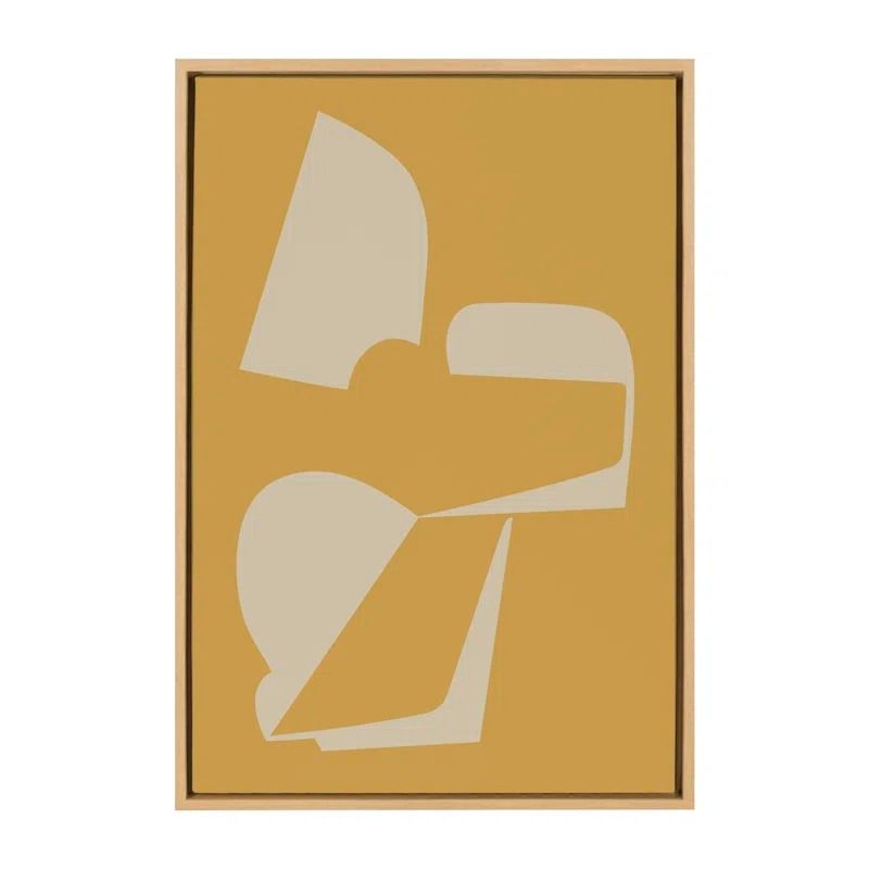 Red Barrel Studio® Sylvie Eye Catching Sleek Abstract 3 Yellow And Tan Framed Canvas By The Creative Bunch Studio Ivy Bronx thumbnail 3