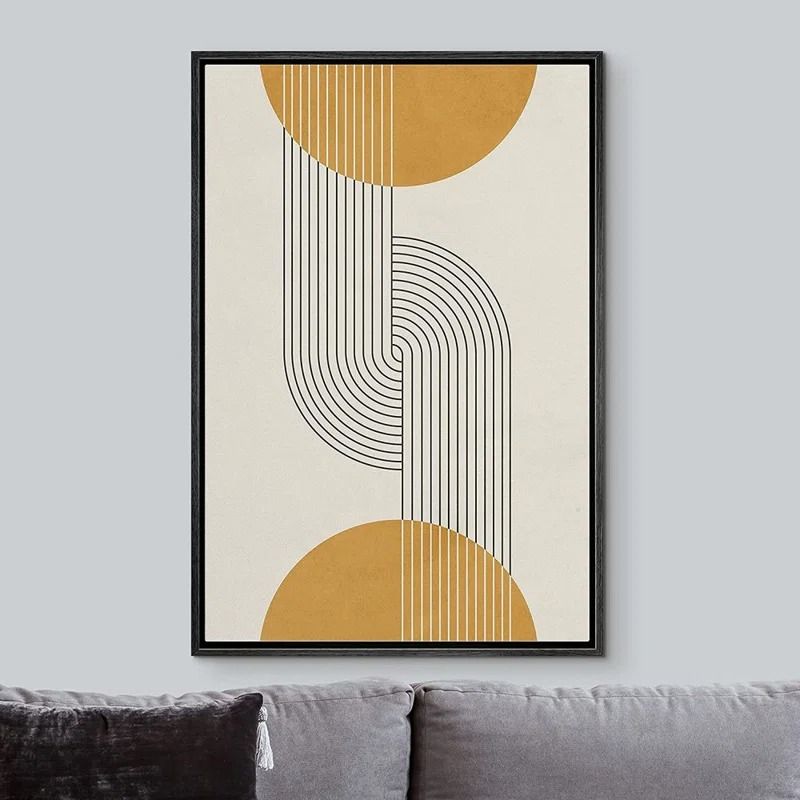 Mid Century Modern Boho Dark Line Art 24x36 thumbnail 2
