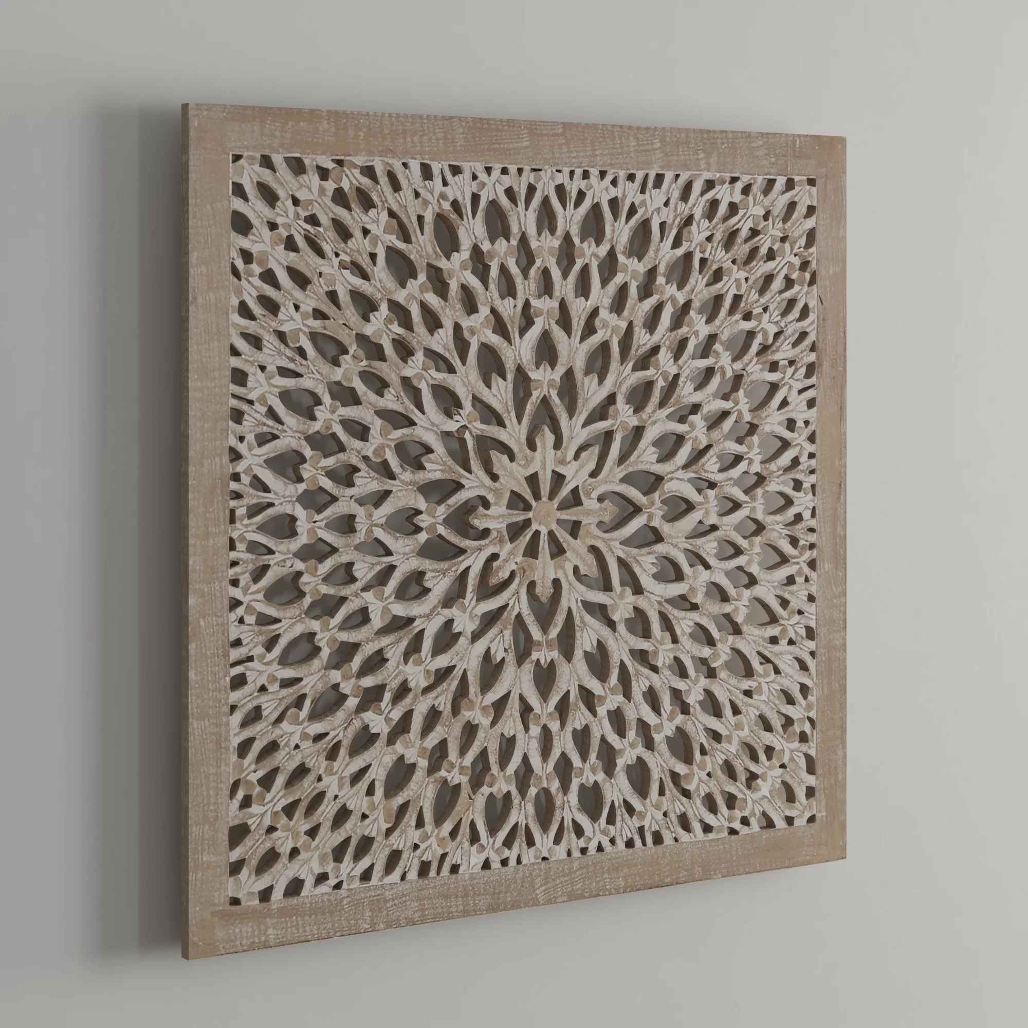 Boho Abstract Wall Decor on Solid Wood-36"x36" thumbnail 2