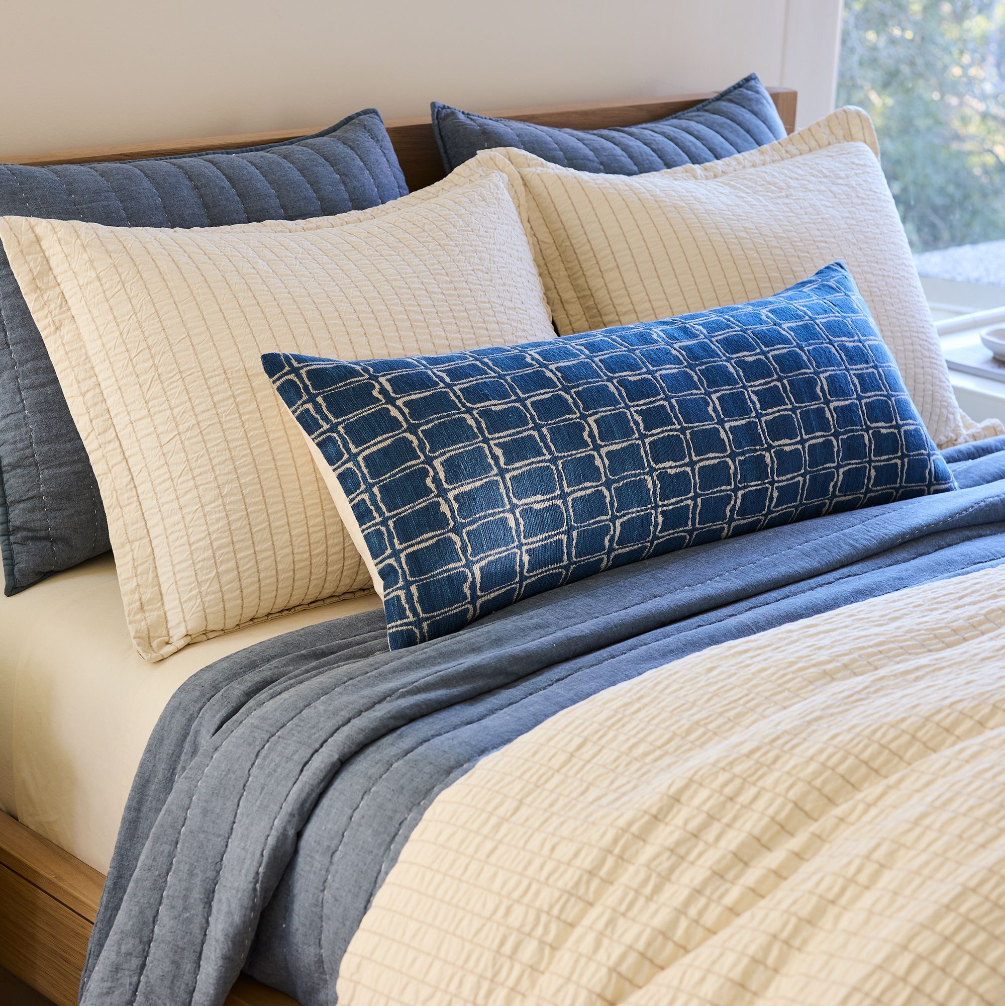 Silk Squares Lumbar Pillow Cover thumbnail 2