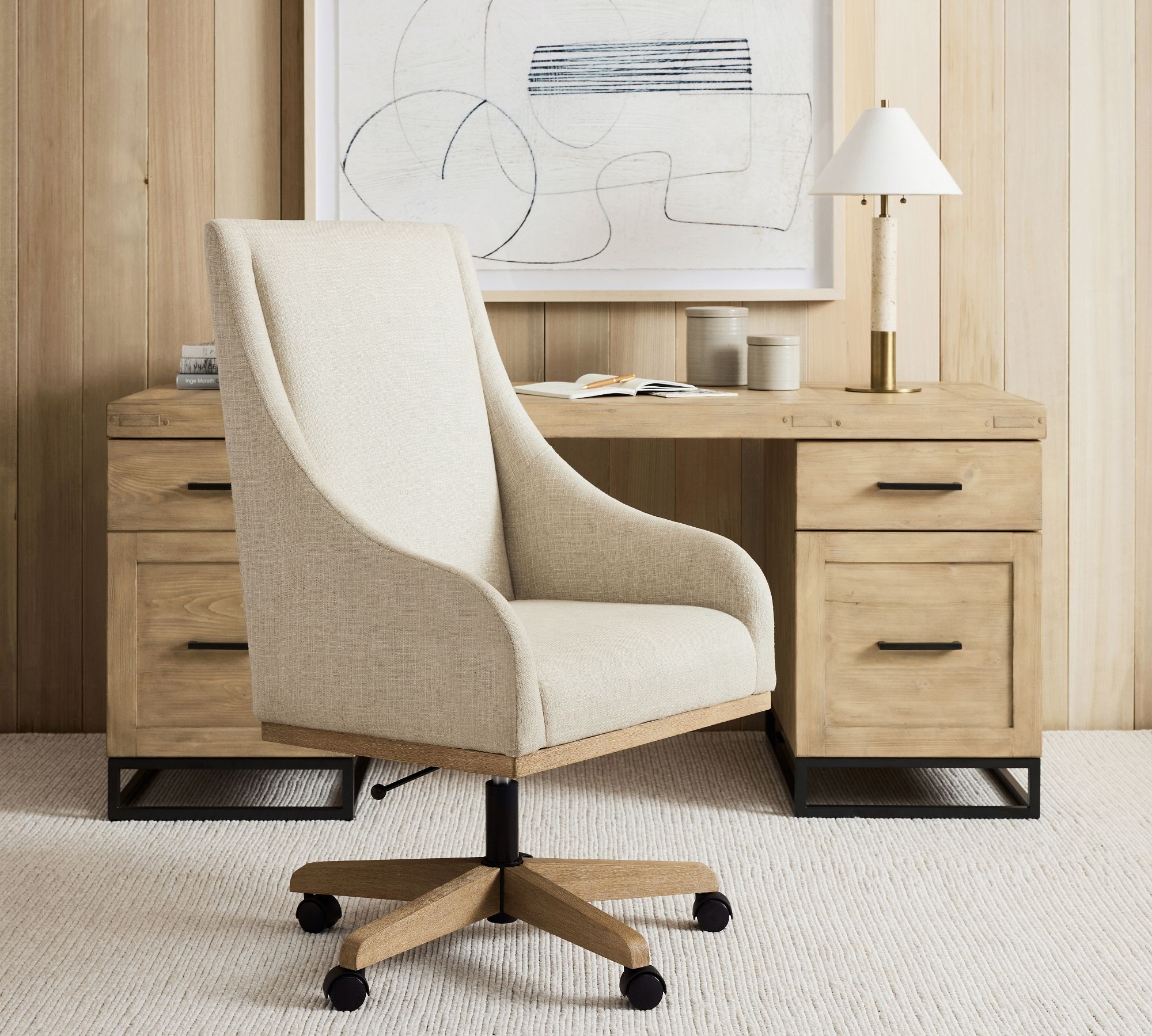 York Upholstered Swivel Desk Chair thumbnail 2