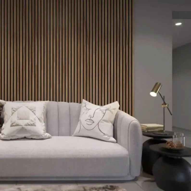 Natural Oak Acoustic Slat Wood Wall Panels thumbnail 2