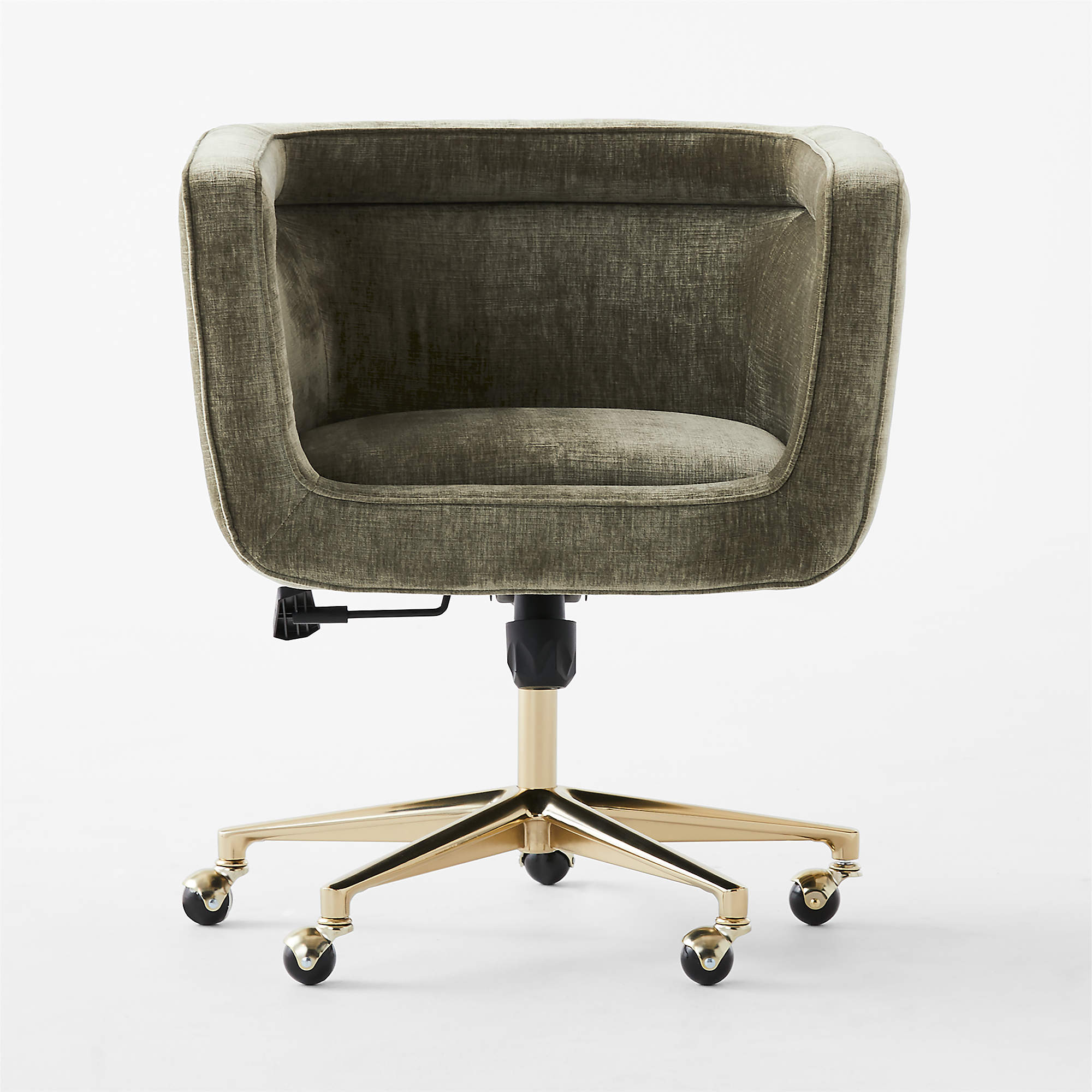 Borda Green Performance Velvet Swivel Office Chair thumbnail 2