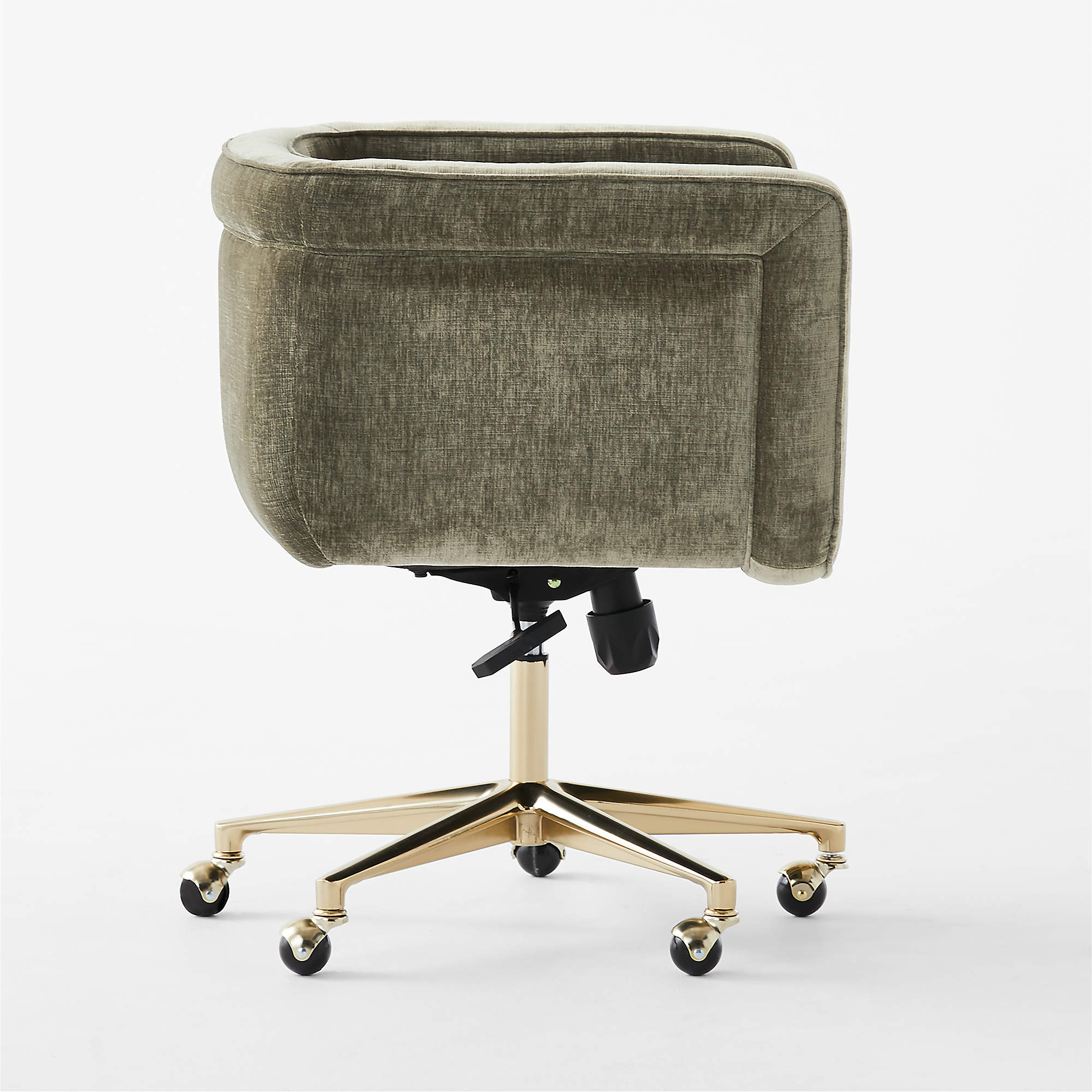 Borda Green Performance Velvet Swivel Office Chair thumbnail 3