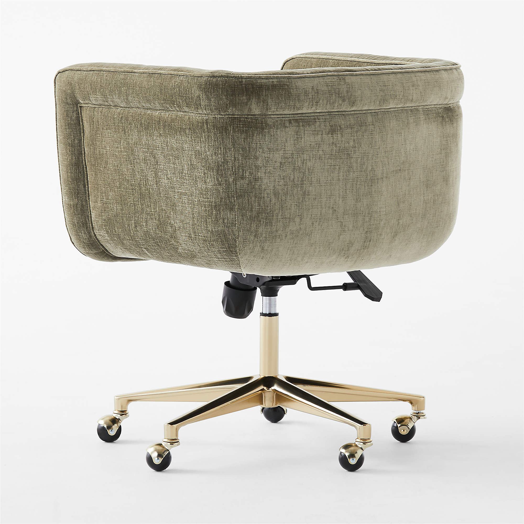 Borda Green Performance Velvet Swivel Office Chair thumbnail 4