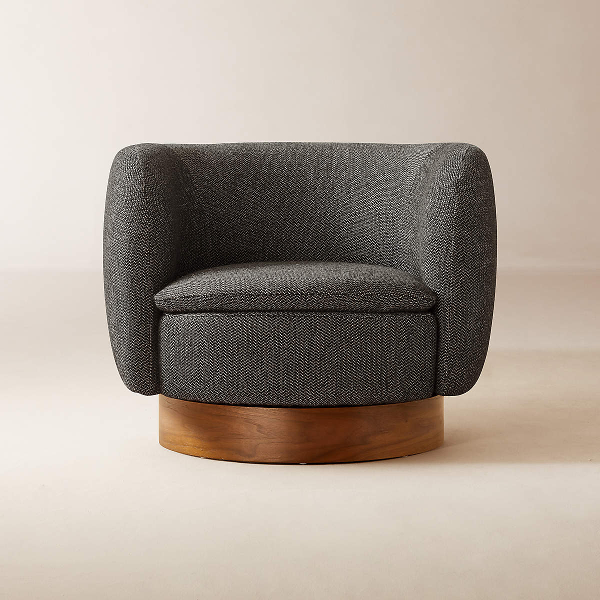 MUIR GREY WOVEN SWIVEL CHAIR thumbnail 3