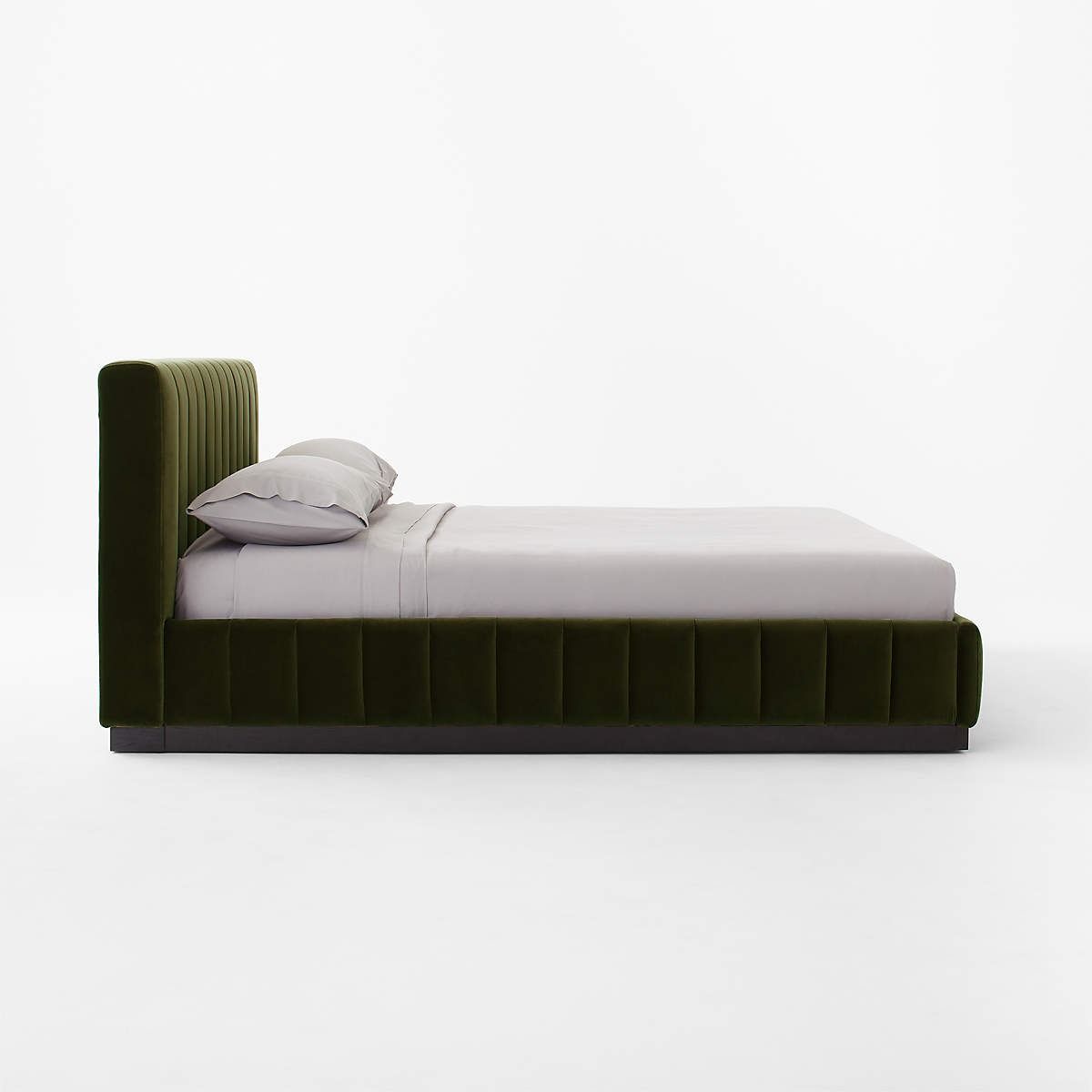 FORTE CHANNELED GREEN VELVET KING BED thumbnail 4