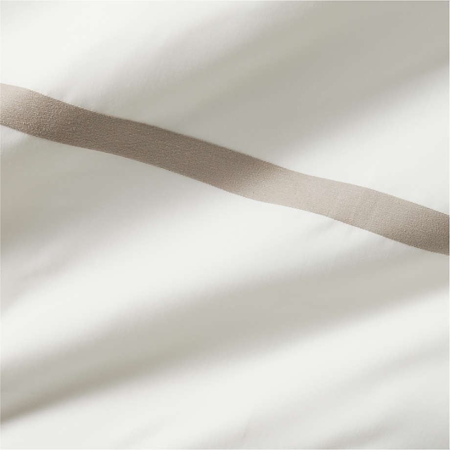 Favorite Organic Cotton Percale Tuxedo Stripe Sand Beige King Bed Pillow Sham thumbnail 5
